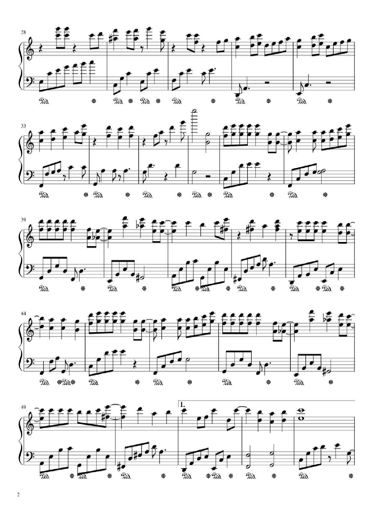 Trang 2 của Sheet nhạc PDF Piano bài hát Nothing