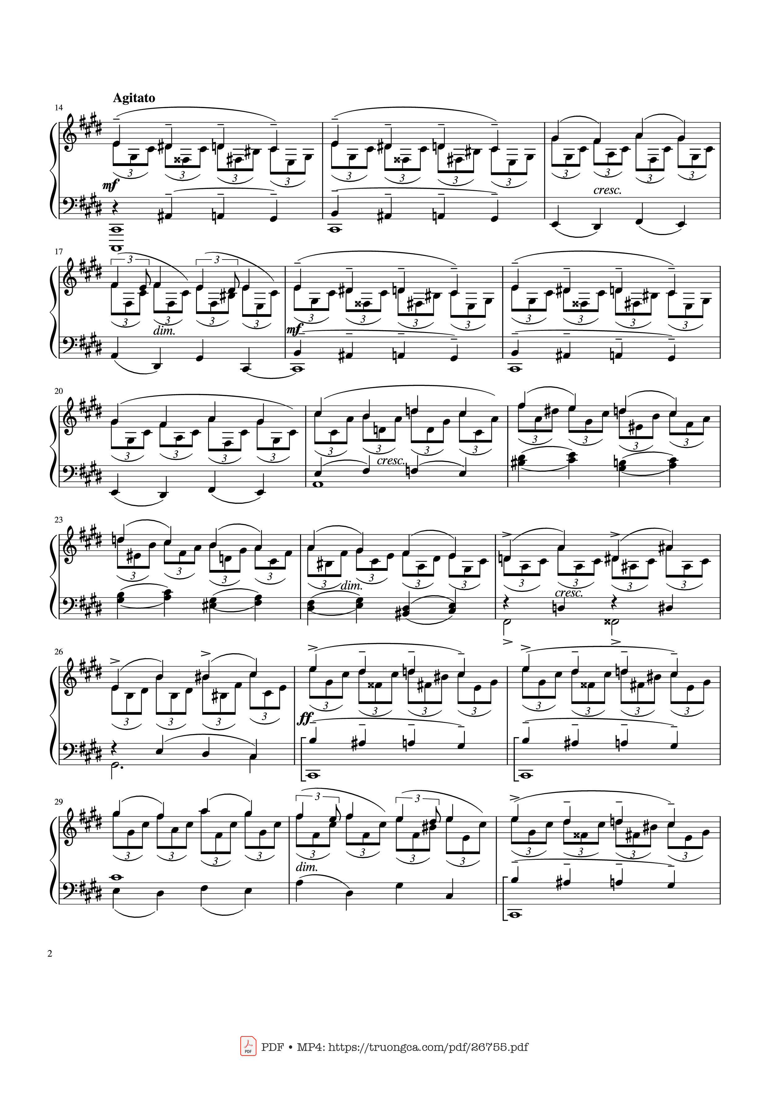 Trang 2 của Sheet nhạc PDF bài hát Prelude in C♯ minor, Op. 3 No. 2 - Rachmaninov - Sergei Rachmaninov