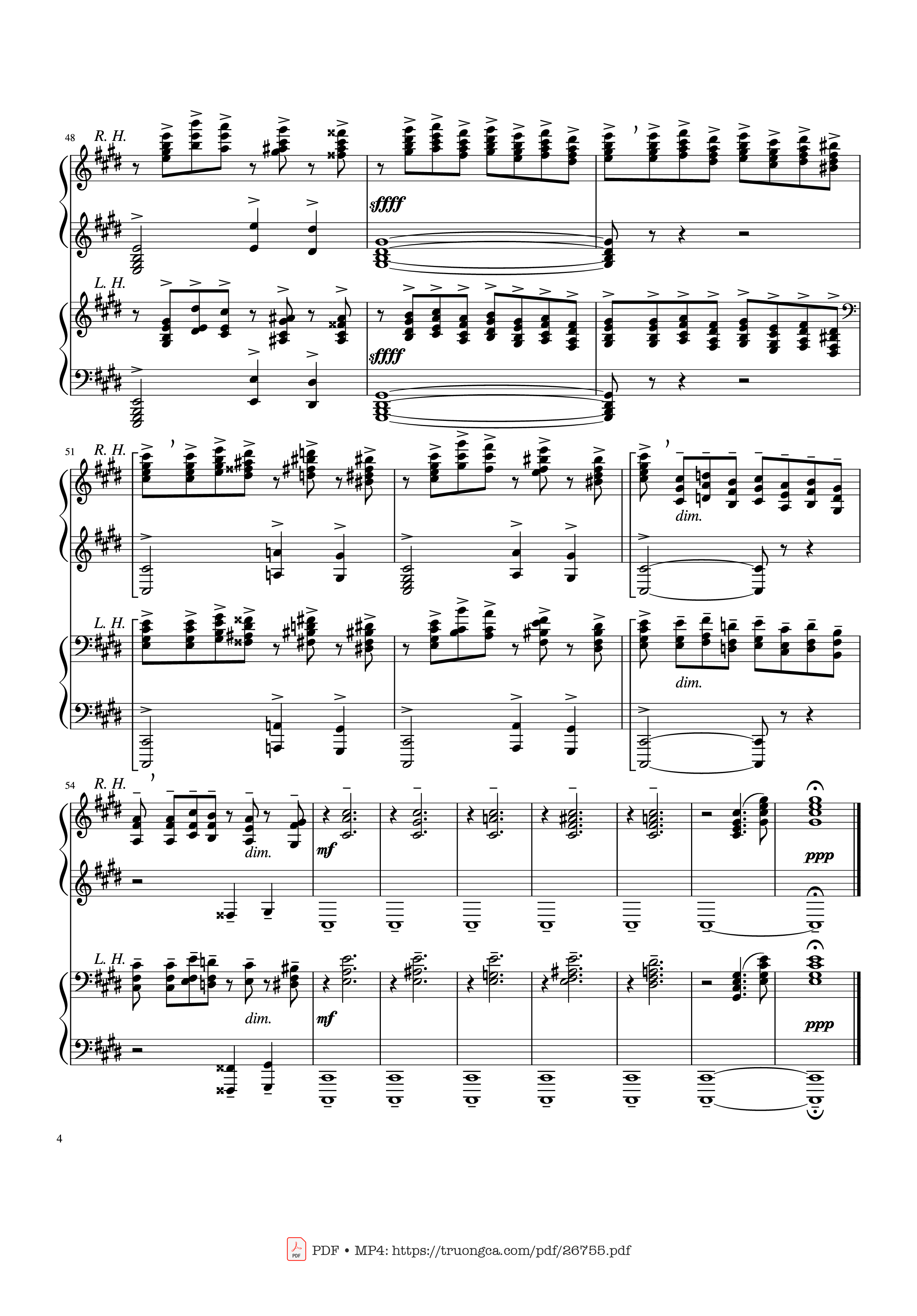 Trang 4 của Sheet nhạc PDF bài hát Prelude in C♯ minor, Op. 3 No. 2 - Rachmaninov - Sergei Rachmaninov