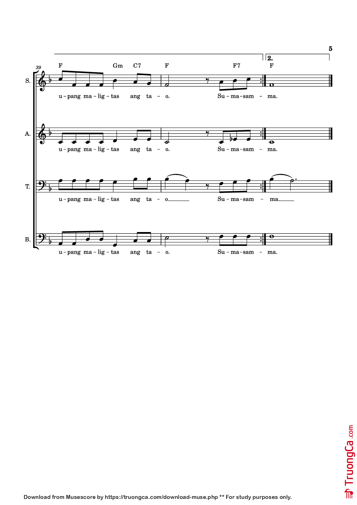 Trang 5 của Sheet nhạc PDF Guitar Tab bài hát Sumasamba, Sumasamo Guitar TAB - Composed by Andrei Dionisio