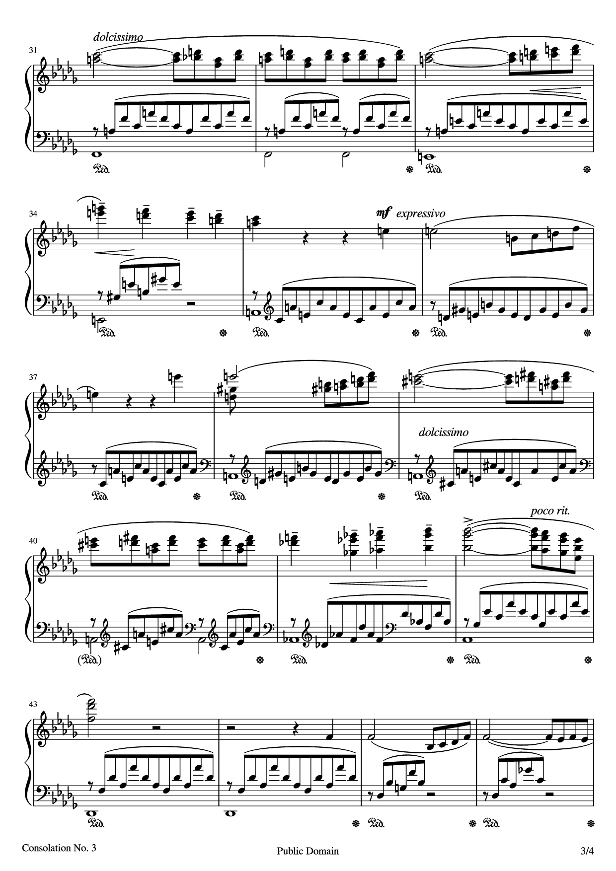 Trang 3 của Sheet nhạc PDF bài hát Consolations Piano - Franz Liszt