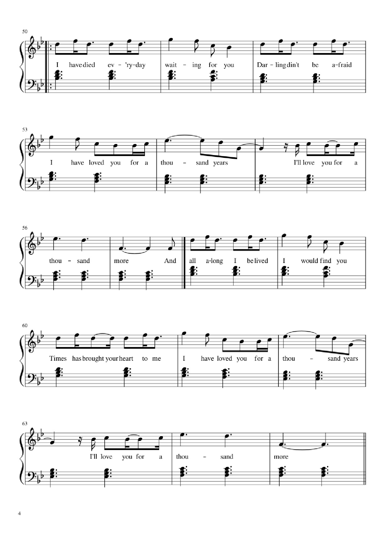 Trang 4 của Sheet nhạc PDF Piano bài hát A Thousand Years Piano - Christiana Perri