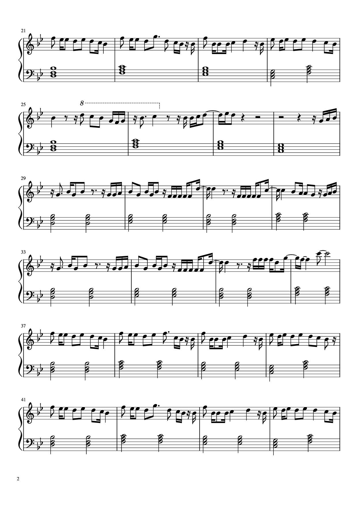 Trang 2 của Sheet nhạc PDF Piano bài hát Quiero Verte Sonreir Piano - Soy Luna