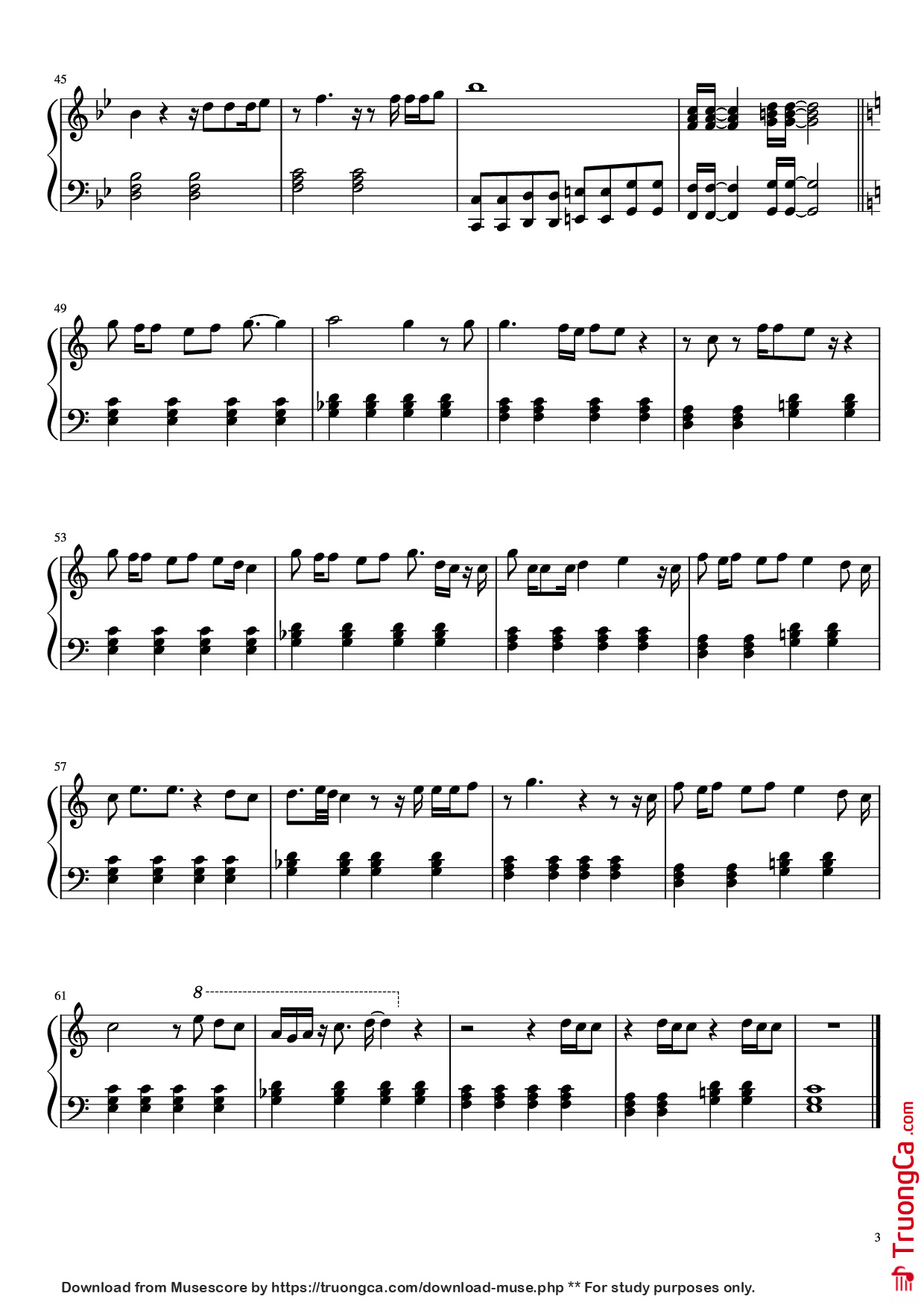 Trang 3 của Sheet nhạc PDF Piano bài hát Quiero Verte Sonreir Piano - Soy Luna