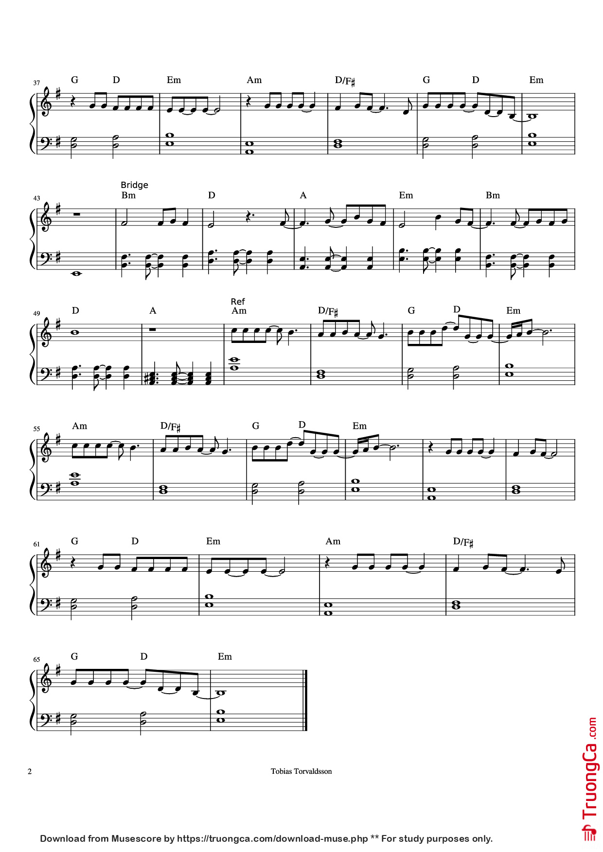 Trang 2 của Sheet nhạc PDF Piano bài hát Shallow (A star is born) Piano - Lady Gaga, Bradley Cooper
