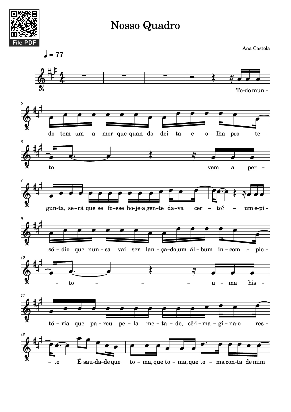 Trang 1 của Sheet nhạc PDF Piano bài hát Nosso Quadro Piano - Ana Castela