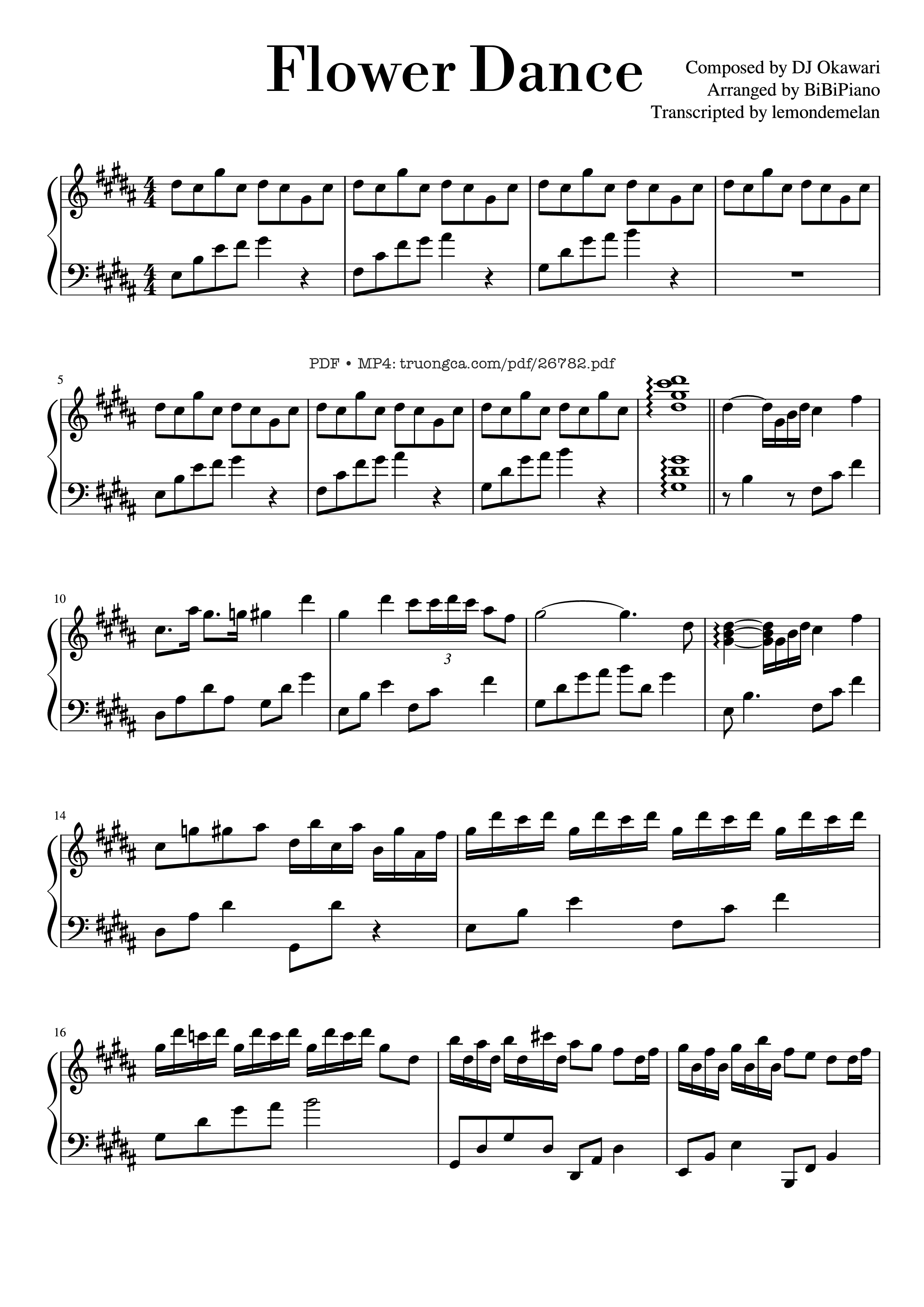 Sheet nhạc PDF bài Flower Dance Piano