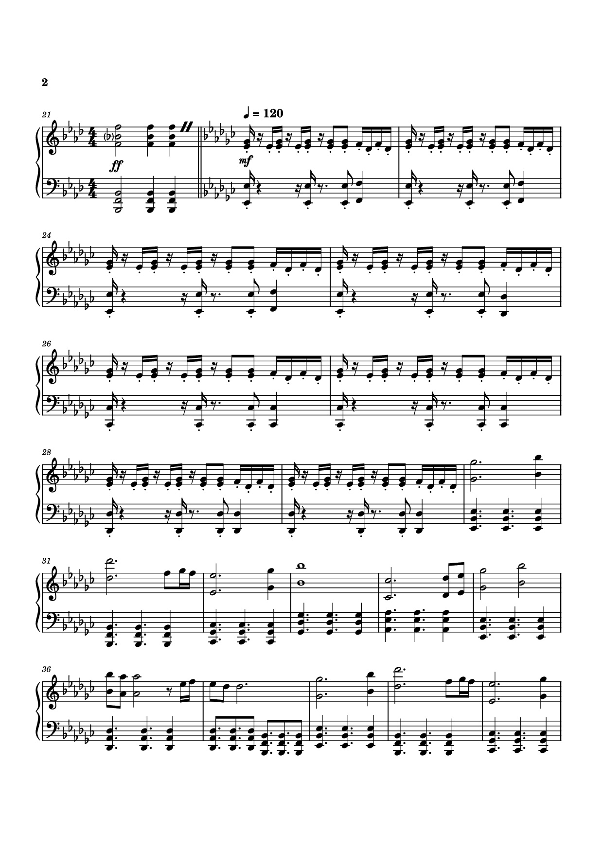 Trang 2 của Sheet nhạc PDF Piano bài hát Natlan Piano - Arranged by: Kenjin Gaming