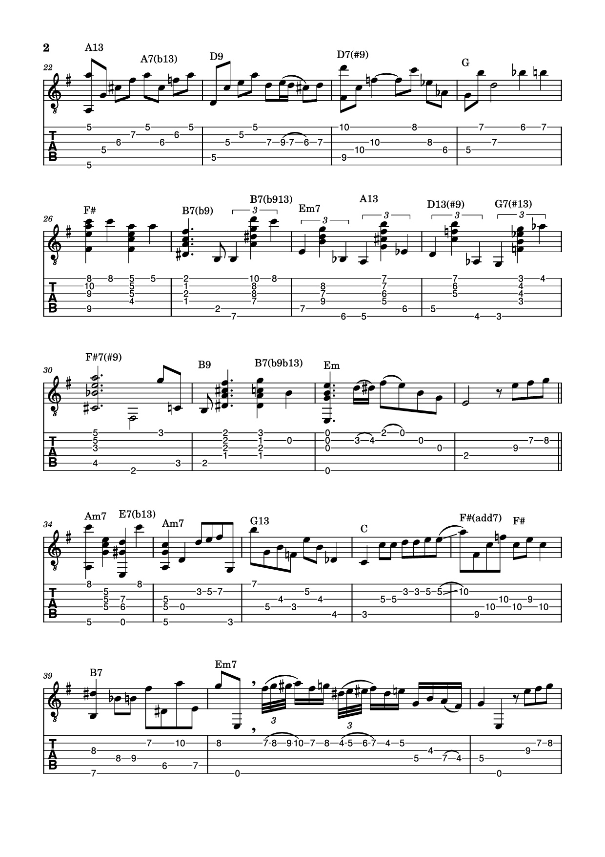 Trang 2 của Sheet nhạc PDF Guitar Tab bài hát Autumn Leaves Guitar TAB - Joe Pass