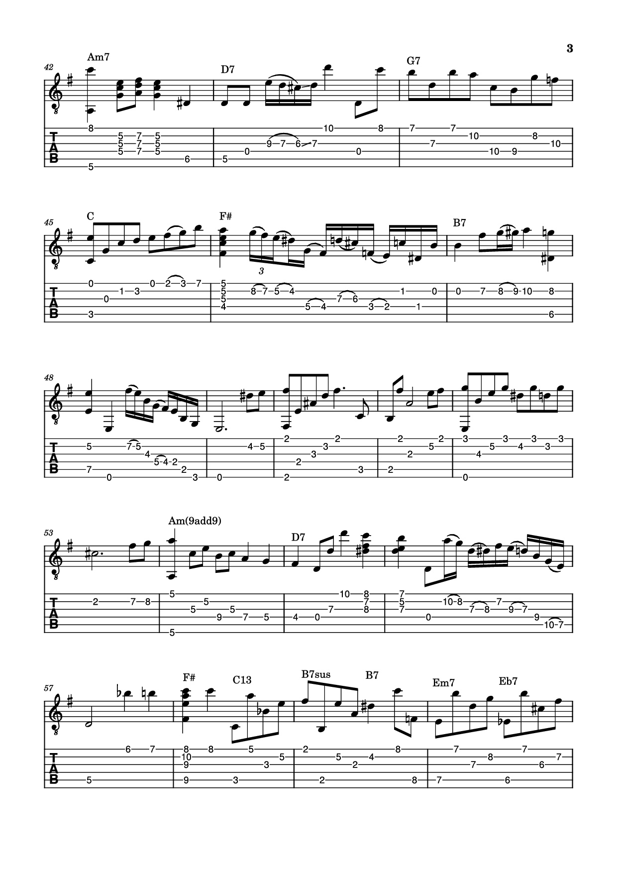 Trang 3 của Sheet nhạc PDF Guitar Tab bài hát Autumn Leaves Guitar TAB - Joe Pass