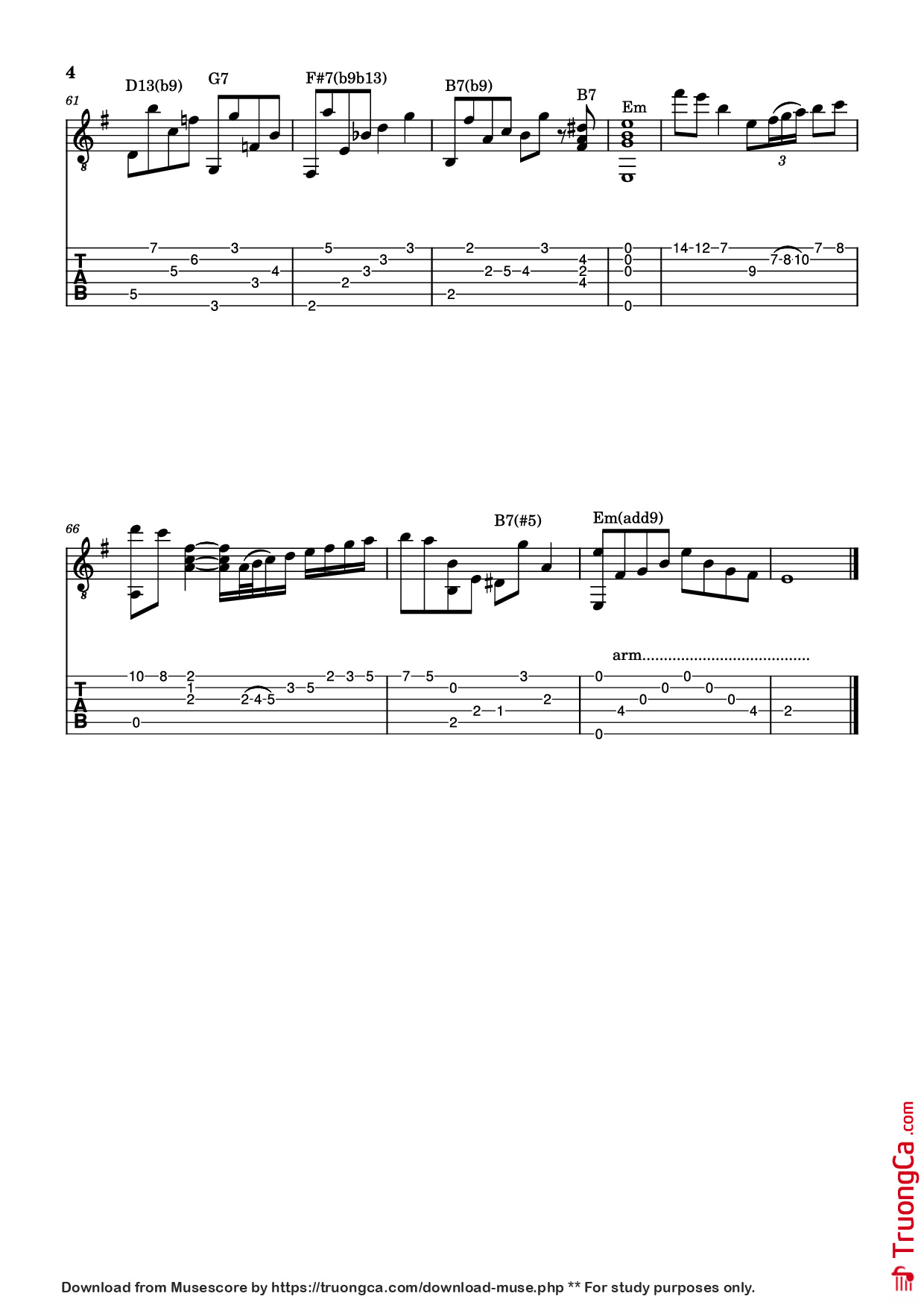 Trang 4 của Sheet nhạc PDF Guitar Tab bài hát Autumn Leaves Guitar TAB - Joe Pass