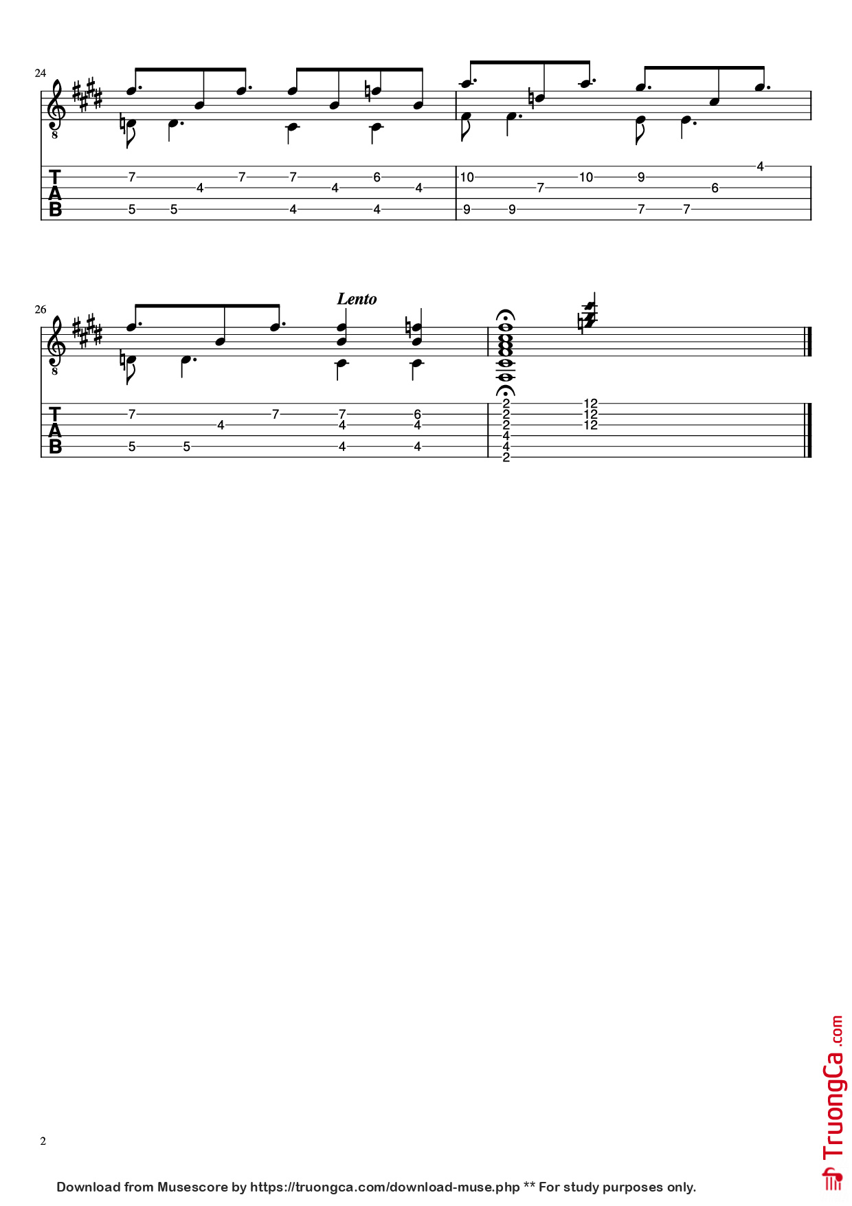 Trang 2 của Sheet nhạc PDF Guitar Tab bài hát Shape of my heart Guitar TAB - Sting