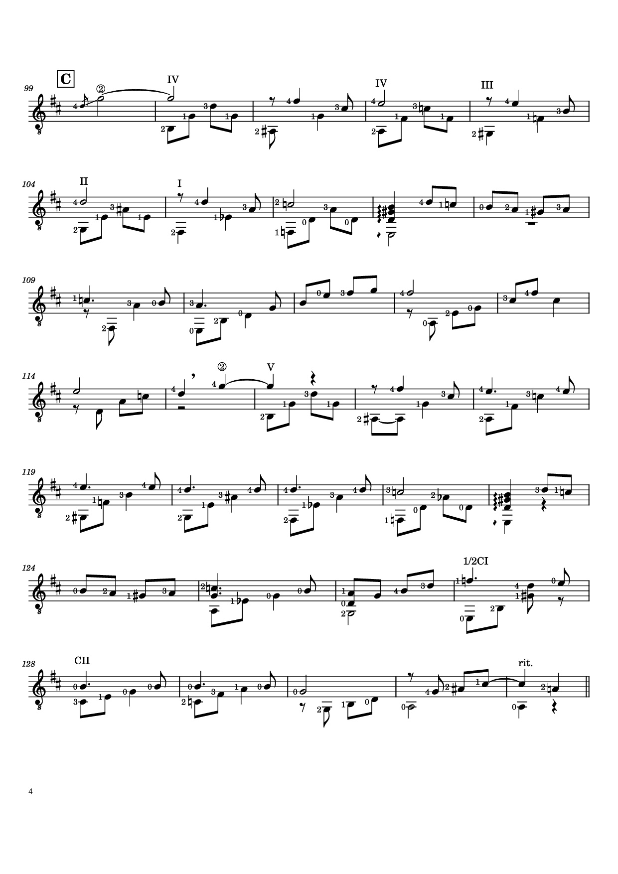 Trang 4 của Sheet nhạc PDF Guitar Tab bài hát Brasiliana Guitar TAB - Baden Powell