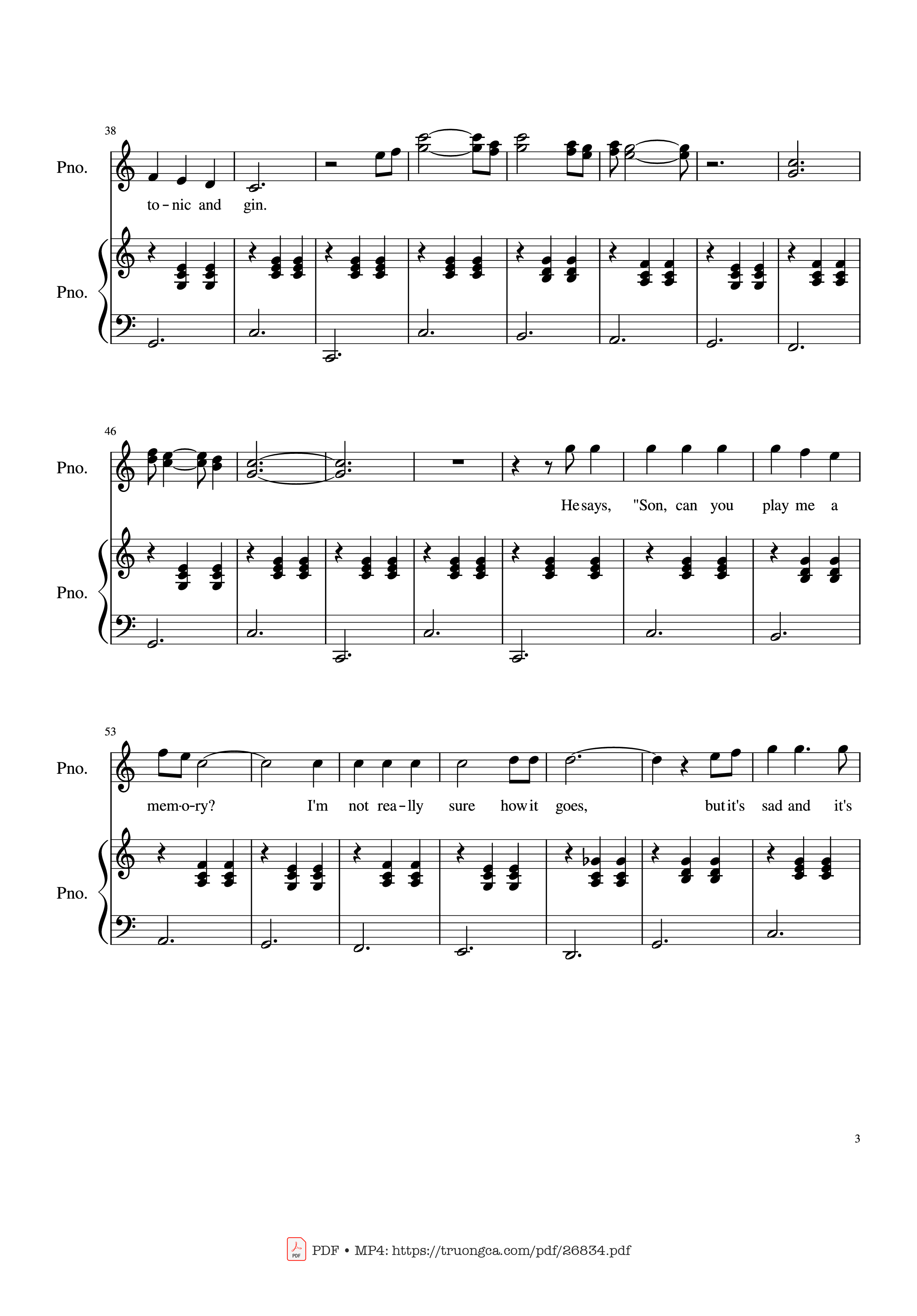 Trang 3 của Sheet nhạc PDF Piano bài hát Piano Man (Vocal-Piano) - Words and Music by Billy Joel