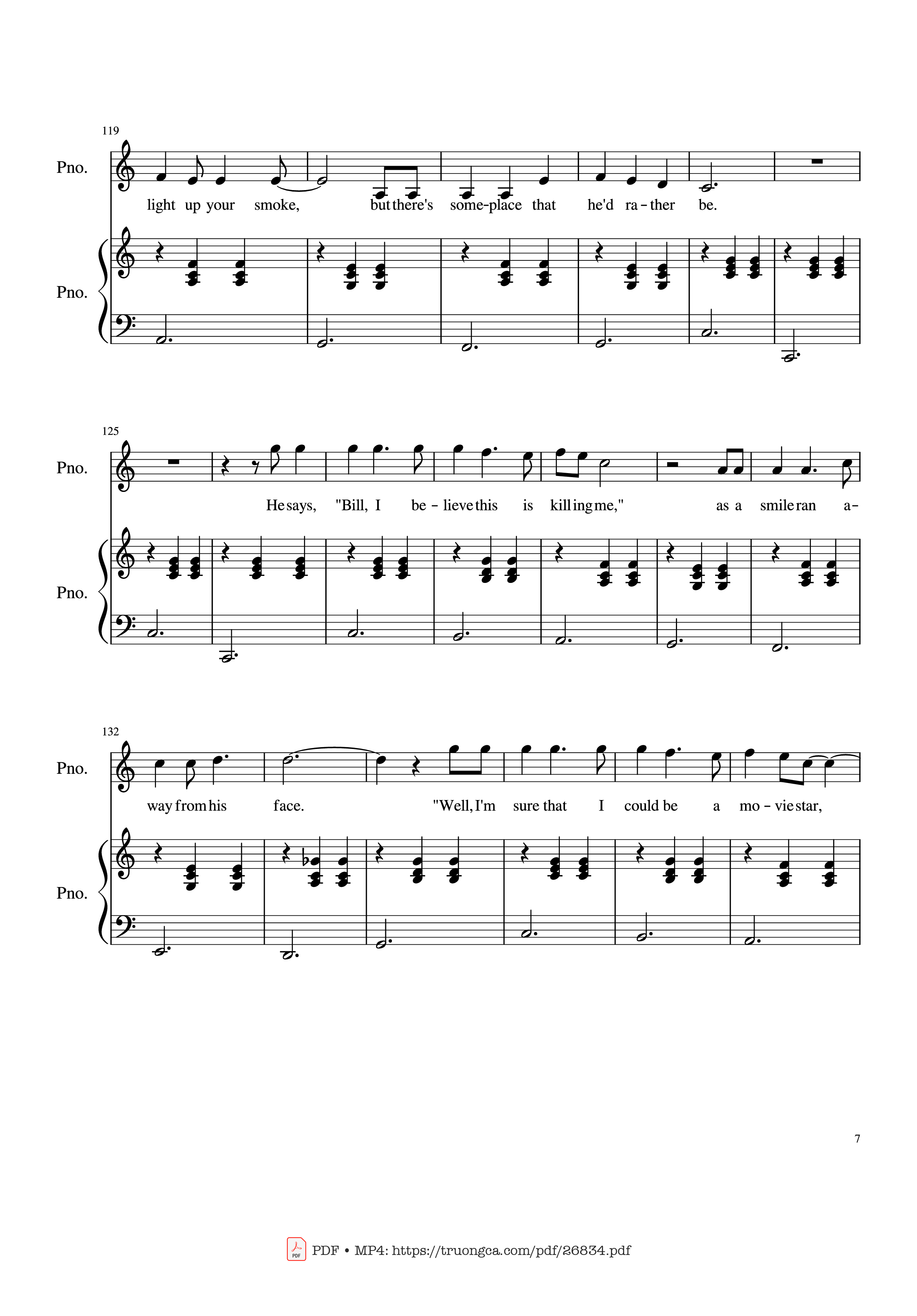 Trang 7 của Sheet nhạc PDF Piano bài hát Piano Man (Vocal-Piano) - Words and Music by Billy Joel