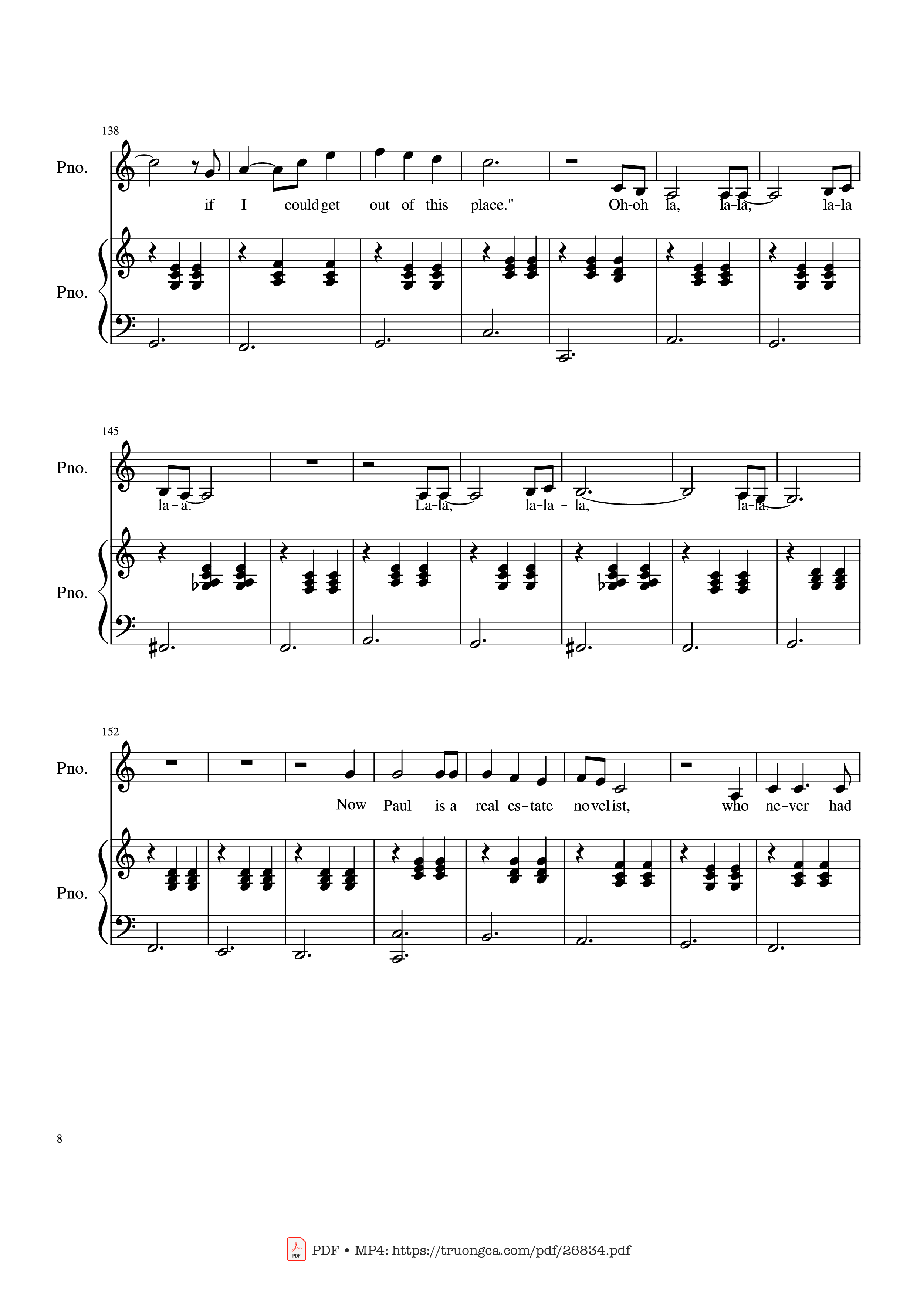 Trang 8 của Sheet nhạc PDF Piano bài hát Piano Man (Vocal-Piano) - Words and Music by Billy Joel