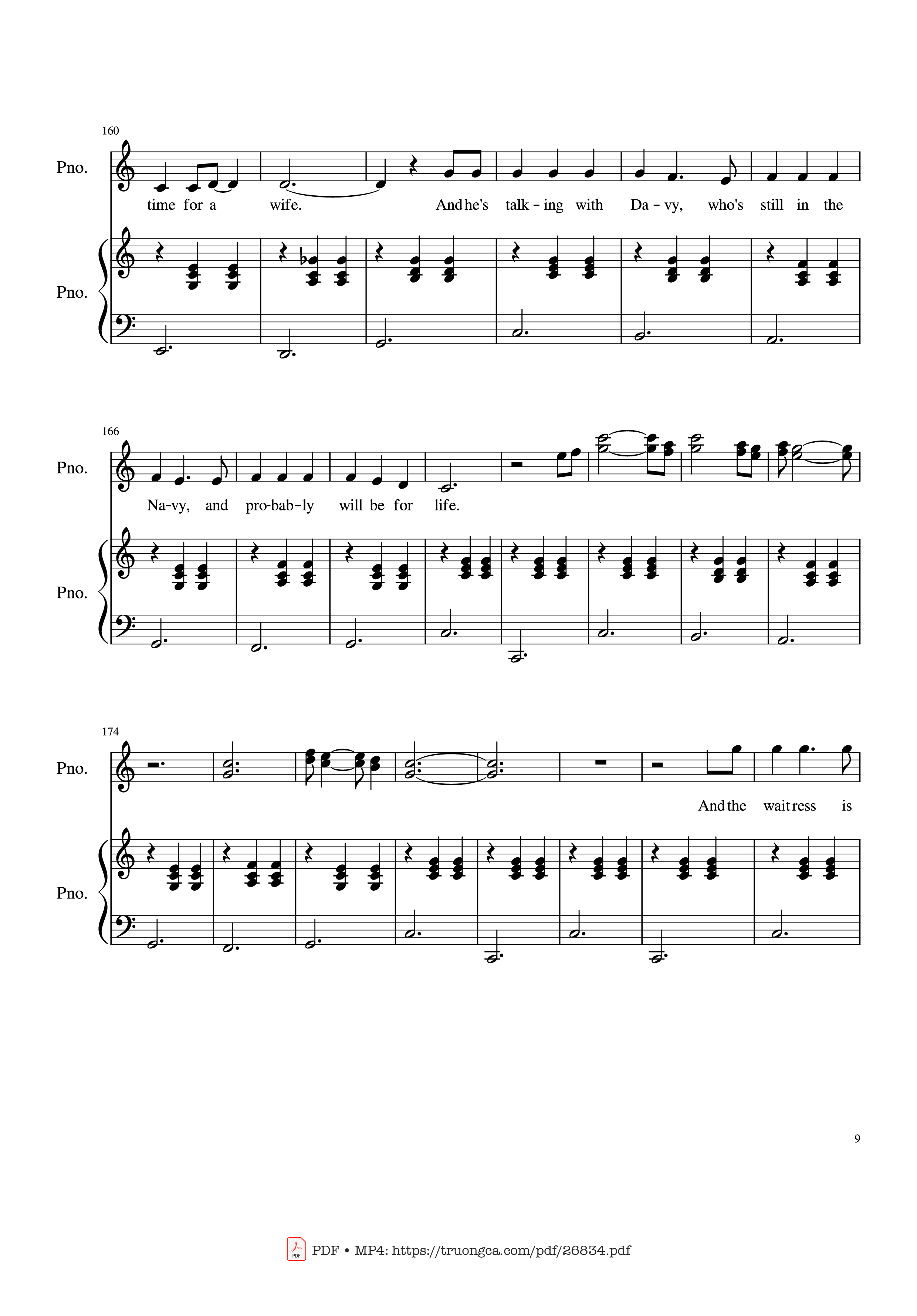 Trang 9 của Sheet nhạc PDF Piano bài hát Piano Man (Vocal-Piano) - Words and Music by Billy Joel