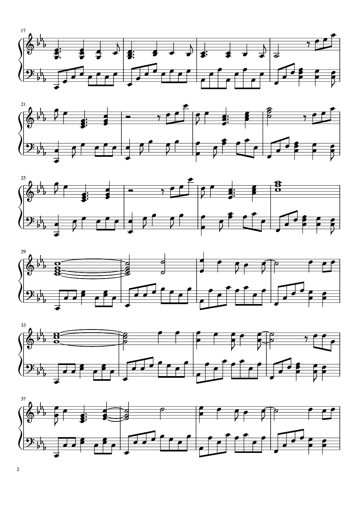 Trang 2 của Sheet nhạc PDF Piano bài hát Map of the Problematique Piano - Muse arr. Aphelea