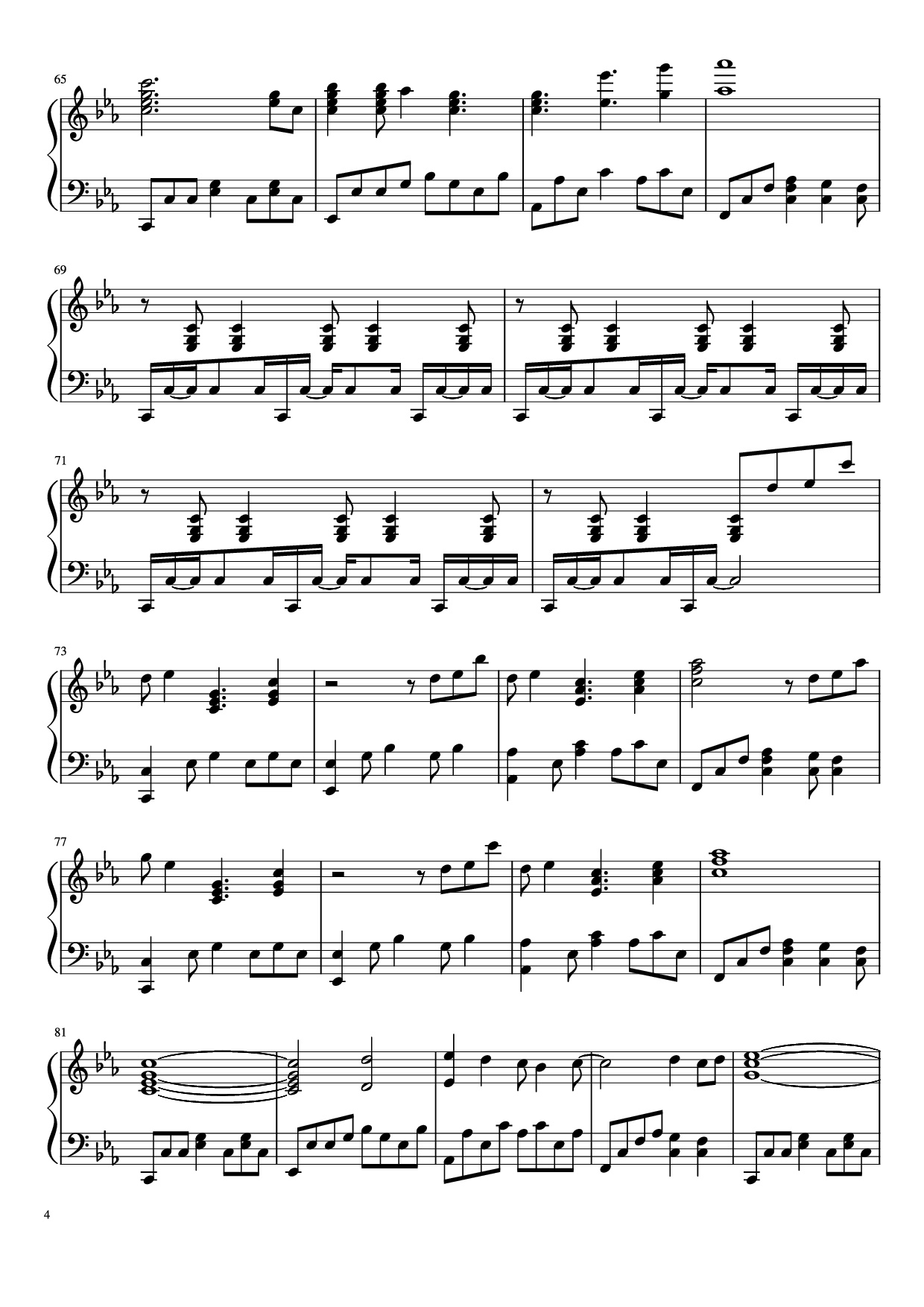 Trang 4 của Sheet nhạc PDF Piano bài hát Map of the Problematique Piano - Muse arr. Aphelea