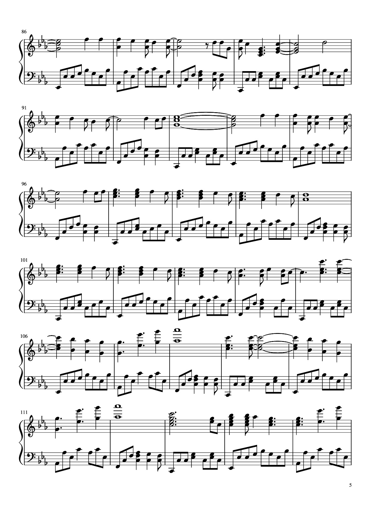 Trang 5 của Sheet nhạc PDF Piano bài hát Map of the Problematique Piano - Muse arr. Aphelea