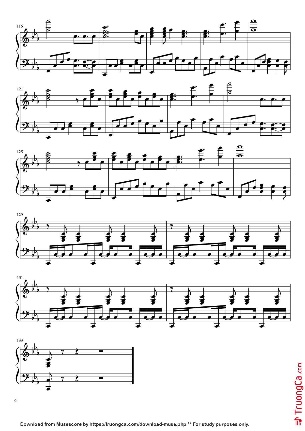 Trang 6 của Sheet nhạc PDF Piano bài hát Map of the Problematique Piano - Muse arr. Aphelea