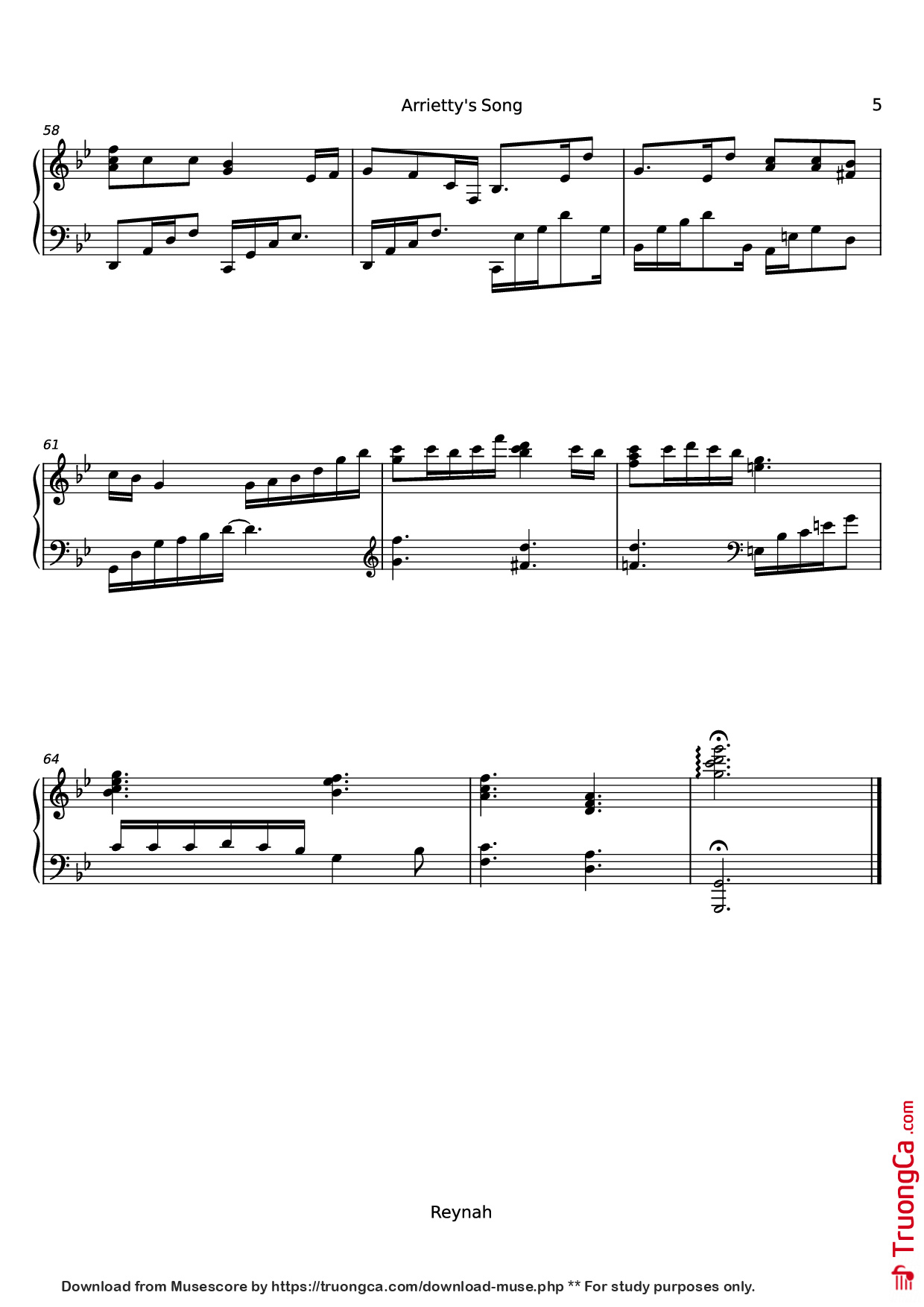 Trang 5 của Sheet nhạc PDF Piano bài hát Arrietty