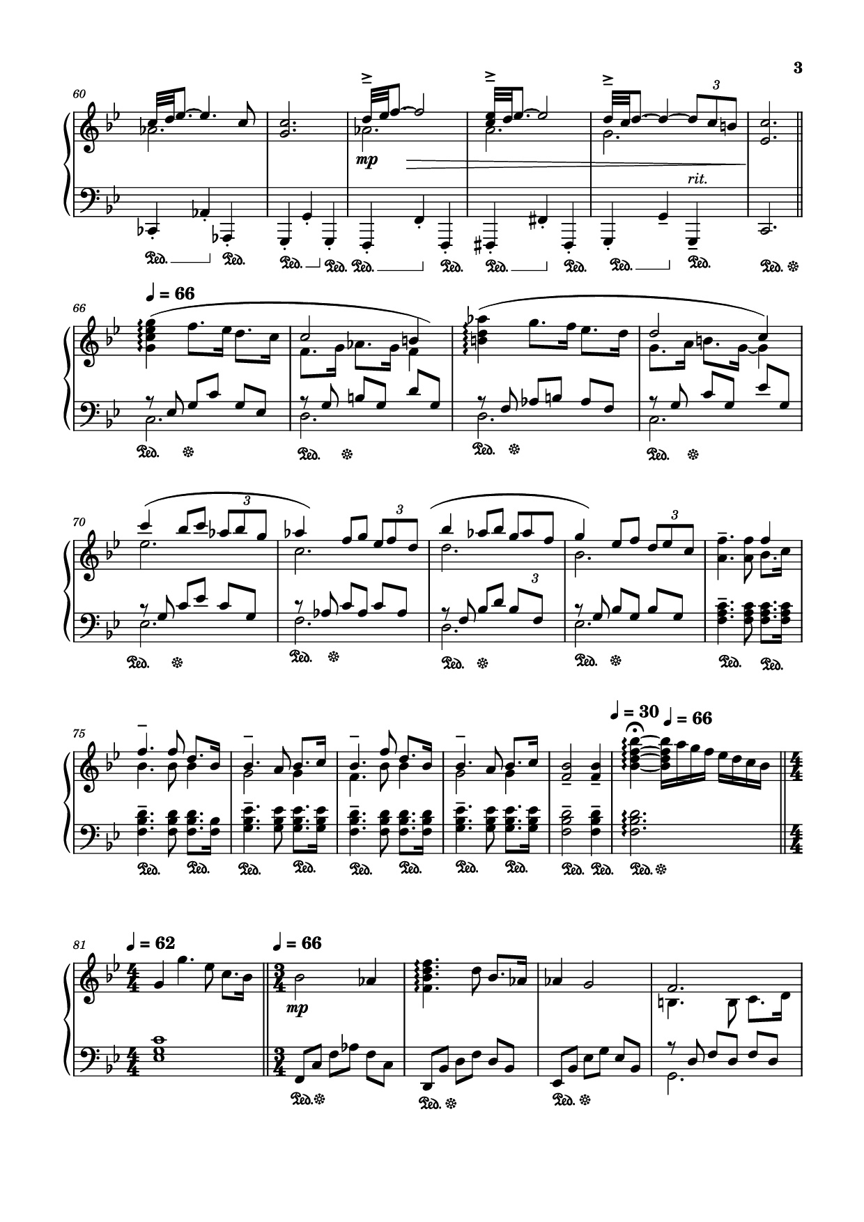 Trang 3 của Sheet nhạc PDF Piano bài hát Adagio in G minor ( Albinoni) Piano - Music by Tomaso Albinoni