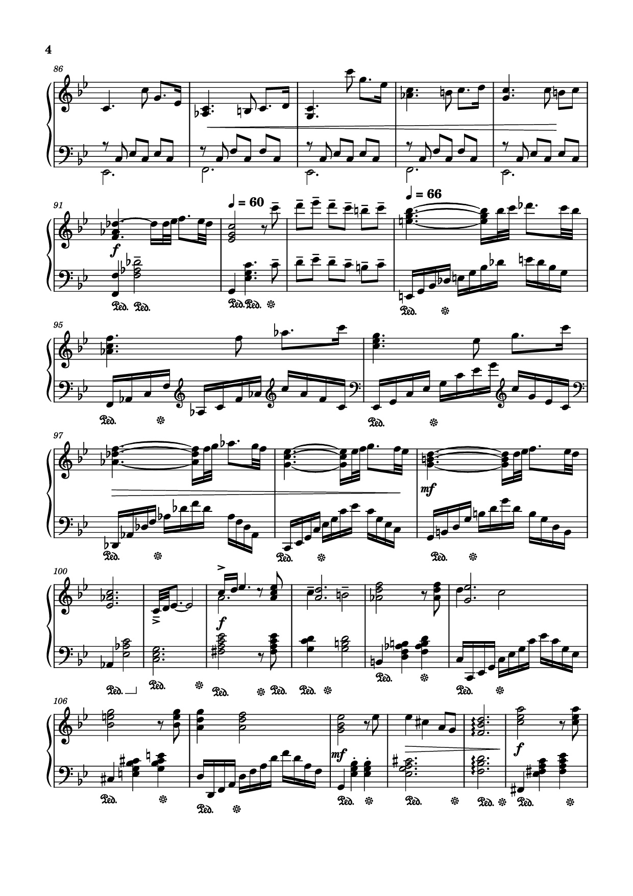 Trang 4 của Sheet nhạc PDF Piano bài hát Adagio in G minor ( Albinoni) Piano - Music by Tomaso Albinoni