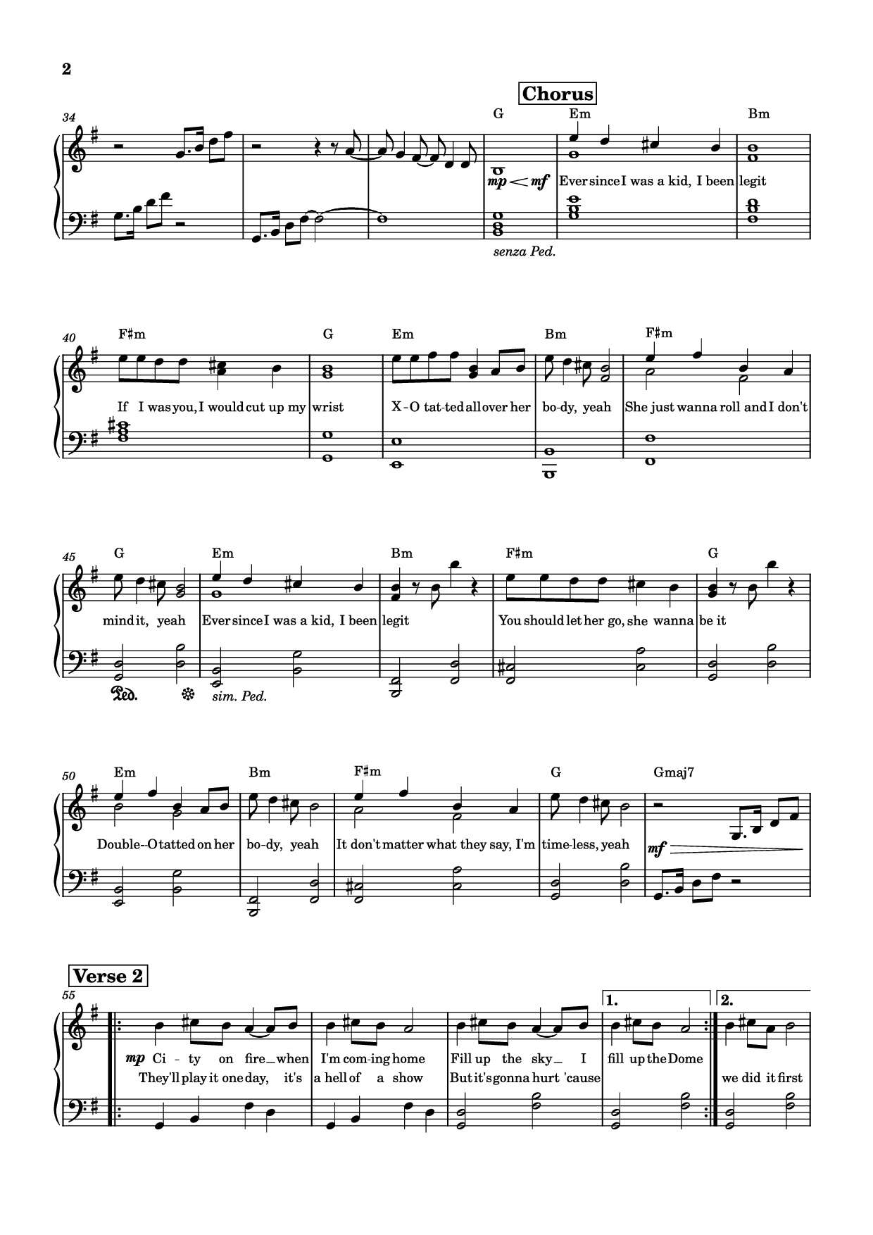Trang 2 của Sheet nhạc PDF Piano bài hát Timeless Piano - The Weeknd