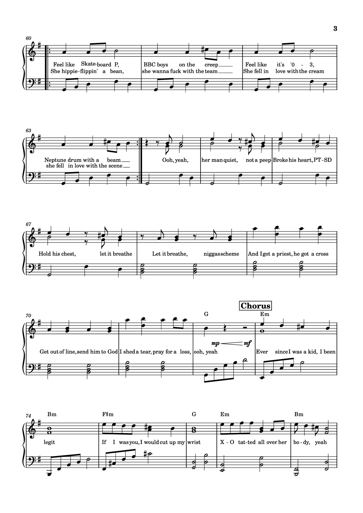 Trang 3 của Sheet nhạc PDF Piano bài hát Timeless Piano - The Weeknd