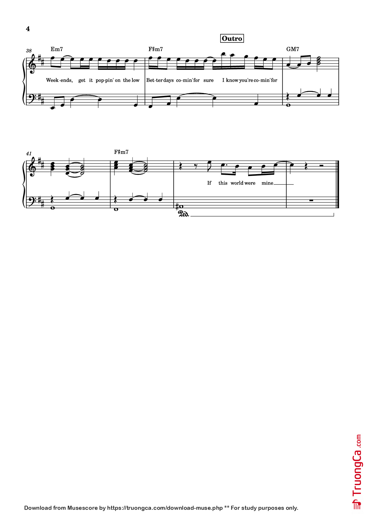Trang 4 của Sheet nhạc PDF Piano bài hát LUTHER Piano - Kendrick Lamar