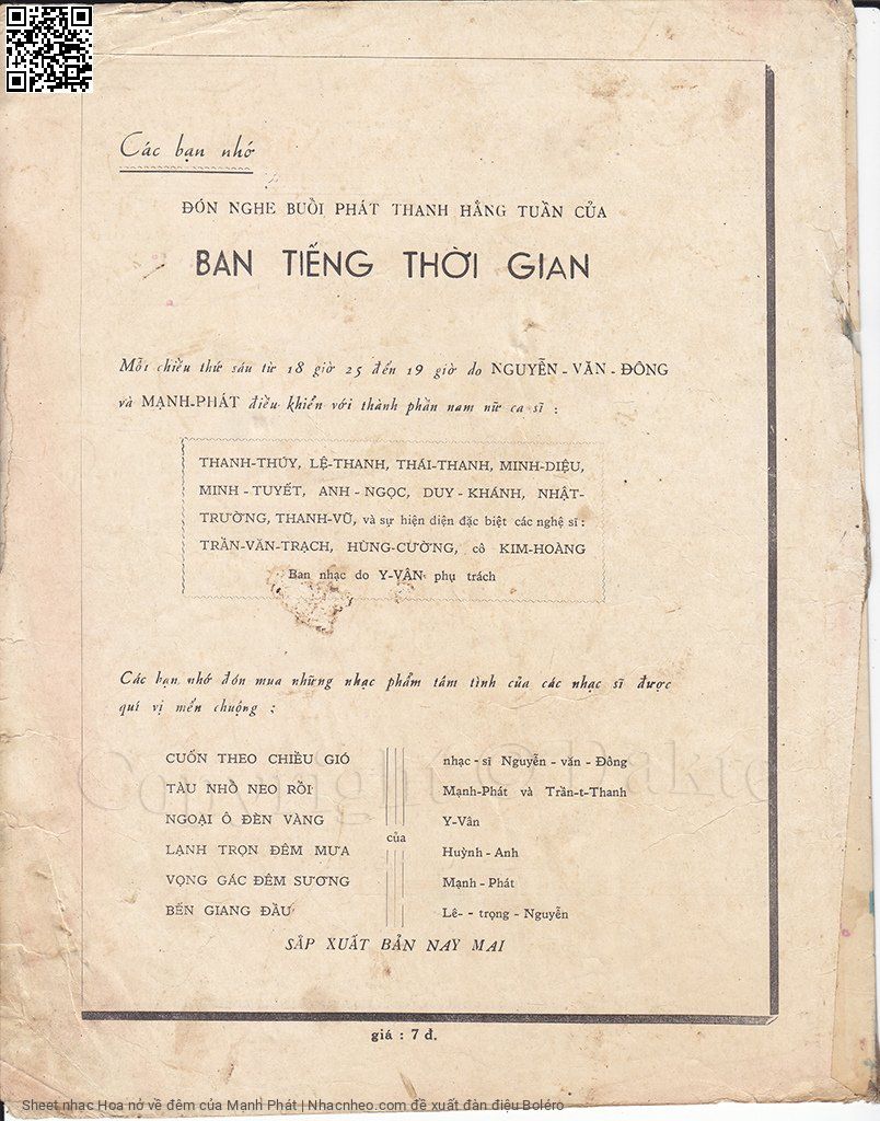 Trang 4 của Sheet nhạc PDF bài hát Hoa nở về đêm - Mạnh Phát, 1. Chuyện từ một  đêm cuối nẻo một  người tiễn một người  đi. Đẹp tựa bài  thơ nở giữa đêm  sương nở tận tâm  hồn