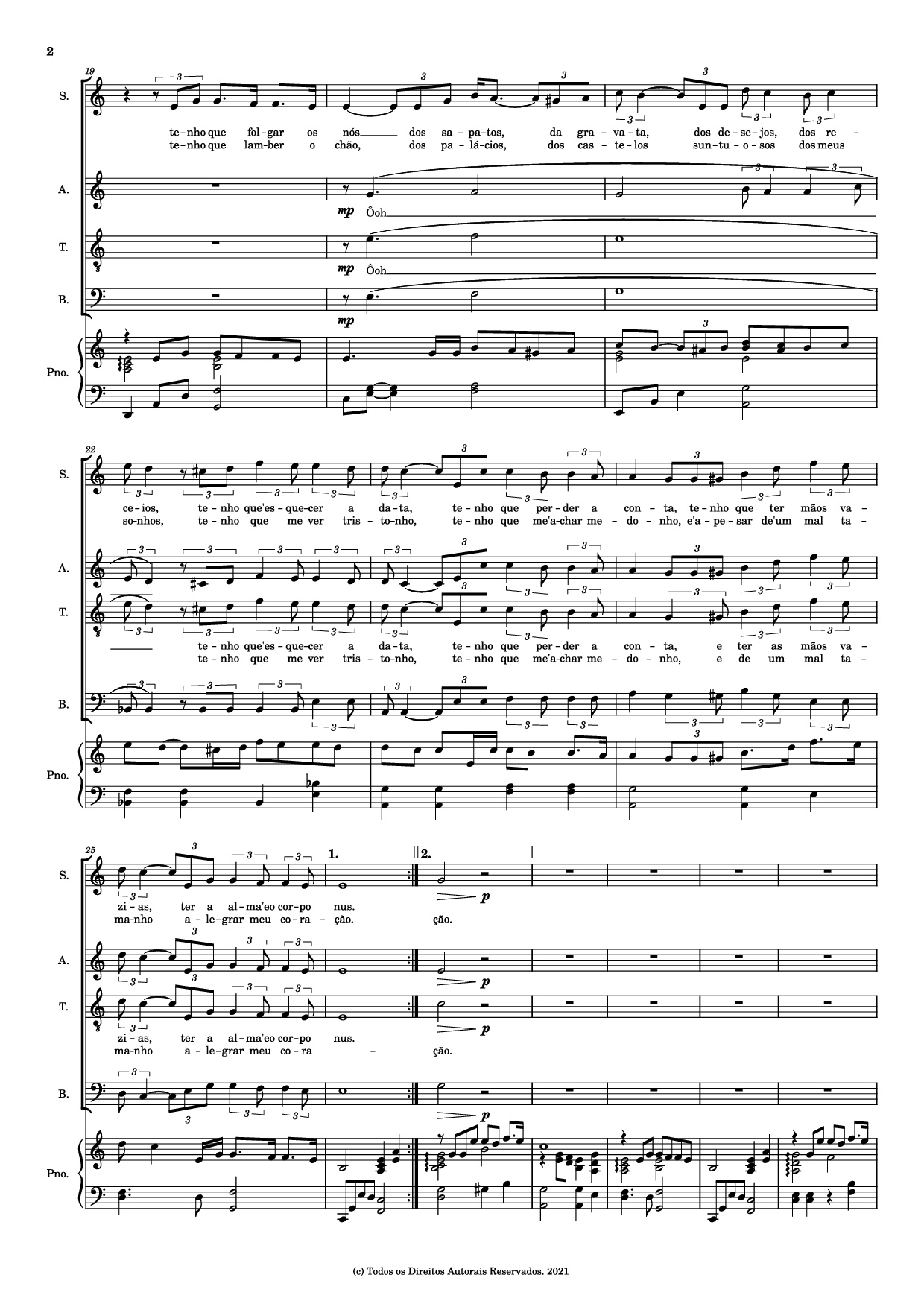 Trang 2 của Sheet nhạc PDF Piano bài hát Se Eu Quiser Falar Com Deus Piano - By. Gilberto Gil