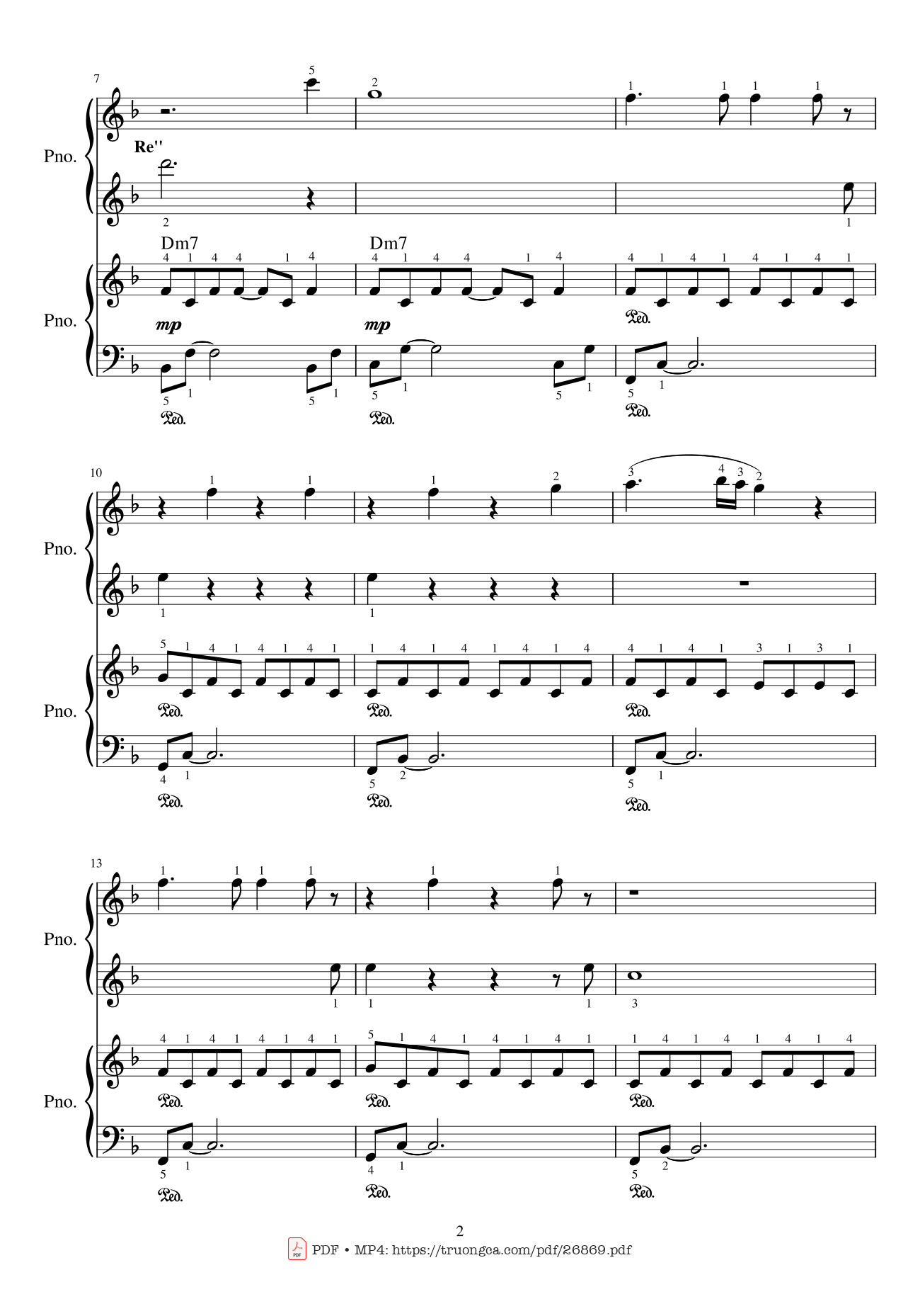 Trang 2 của Sheet nhạc PDF Piano bài hát My Heart Will Go On Piano duet - Céline Dion