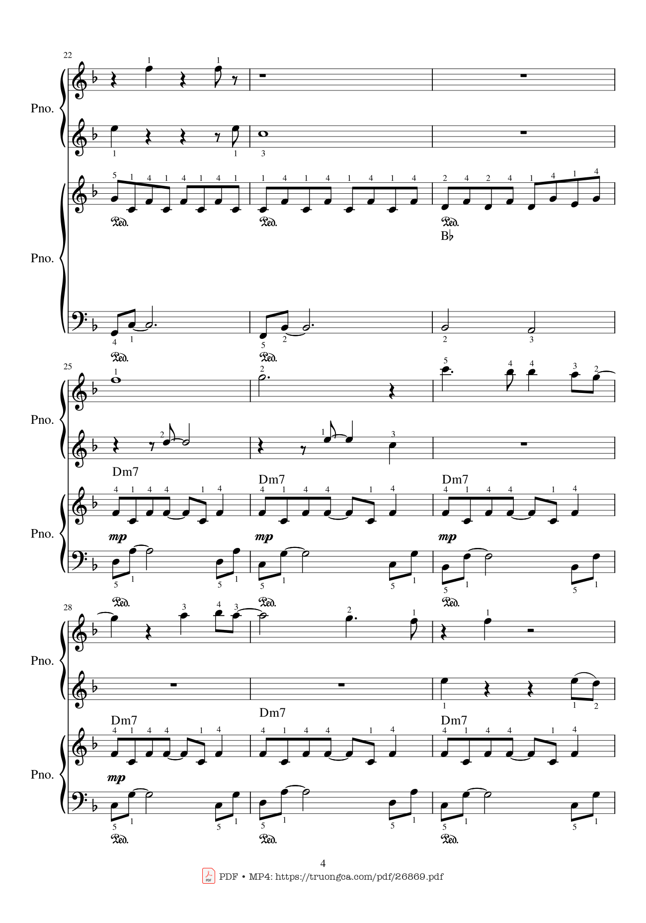 Trang 4 của Sheet nhạc PDF Piano bài hát My Heart Will Go On Piano duet - Céline Dion