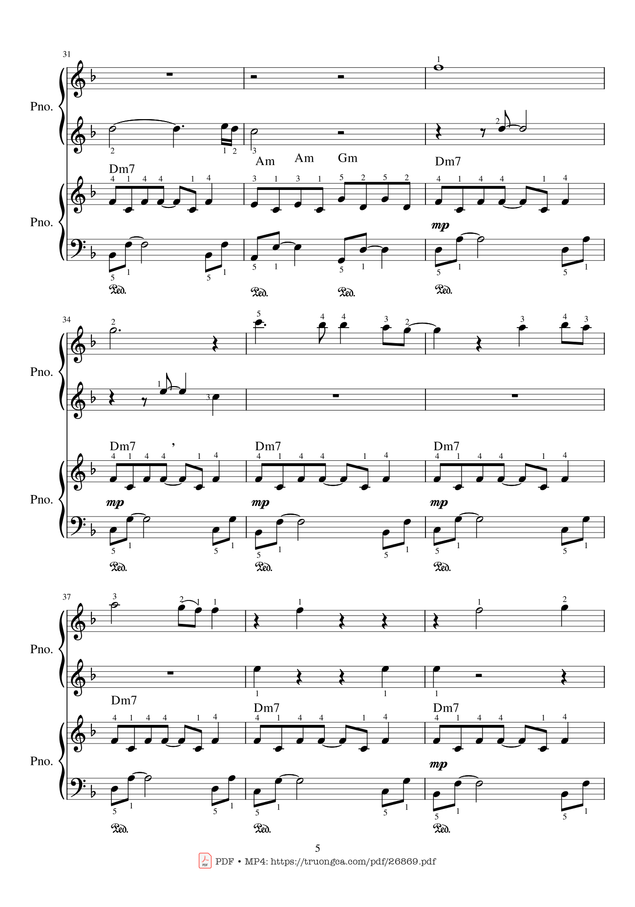 Trang 5 của Sheet nhạc PDF Piano bài hát My Heart Will Go On Piano duet - Céline Dion