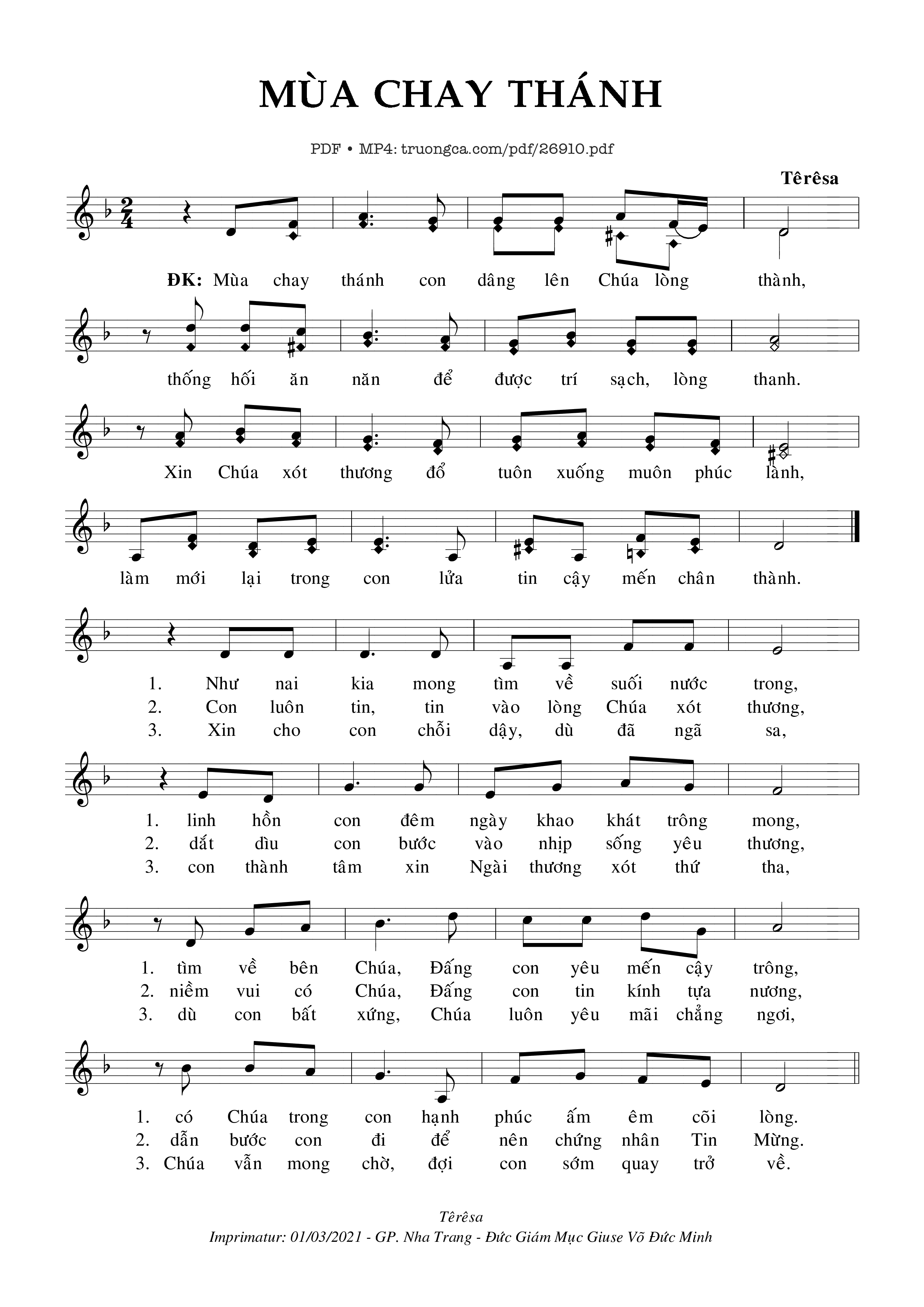 Mùa Chay Thánh -  Têrêxa