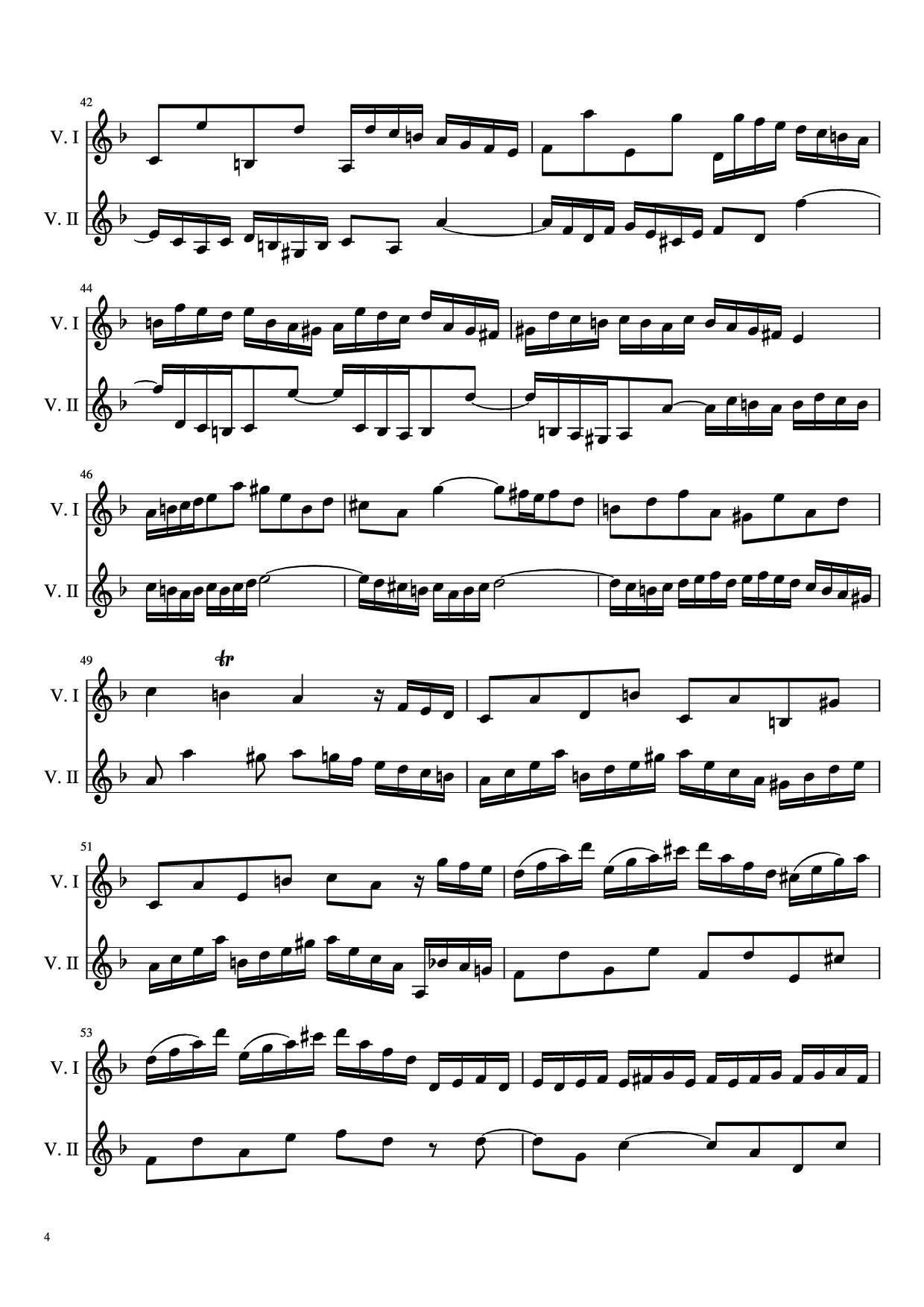 Trang 4 của Sheet nhạc PDF bài hát Concerto pour 2 violons in ré minor Violin - Jean-Sébastien Bach, BWV 1043