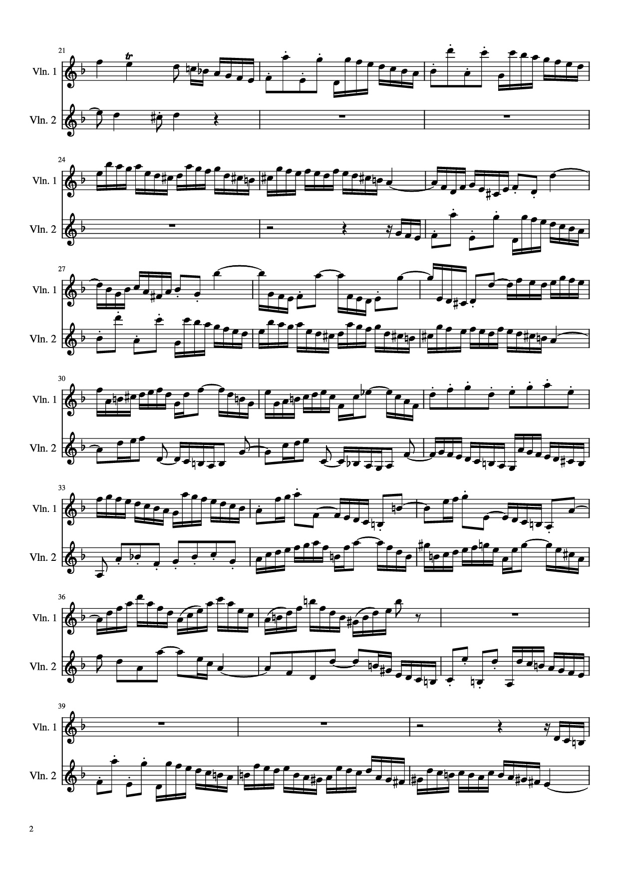Trang 2 của Sheet nhạc PDF bài hát Concerto for 2 Violins - J. S. Bach