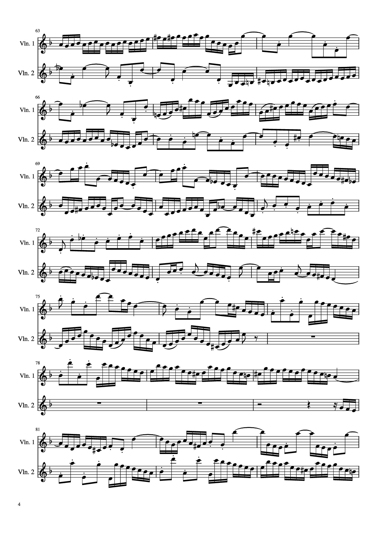Trang 4 của Sheet nhạc PDF bài hát Concerto for 2 Violins - J. S. Bach