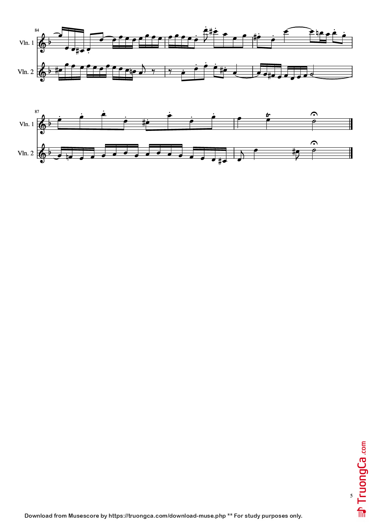 Trang 5 của Sheet nhạc PDF bài hát Concerto for 2 Violins - J. S. Bach