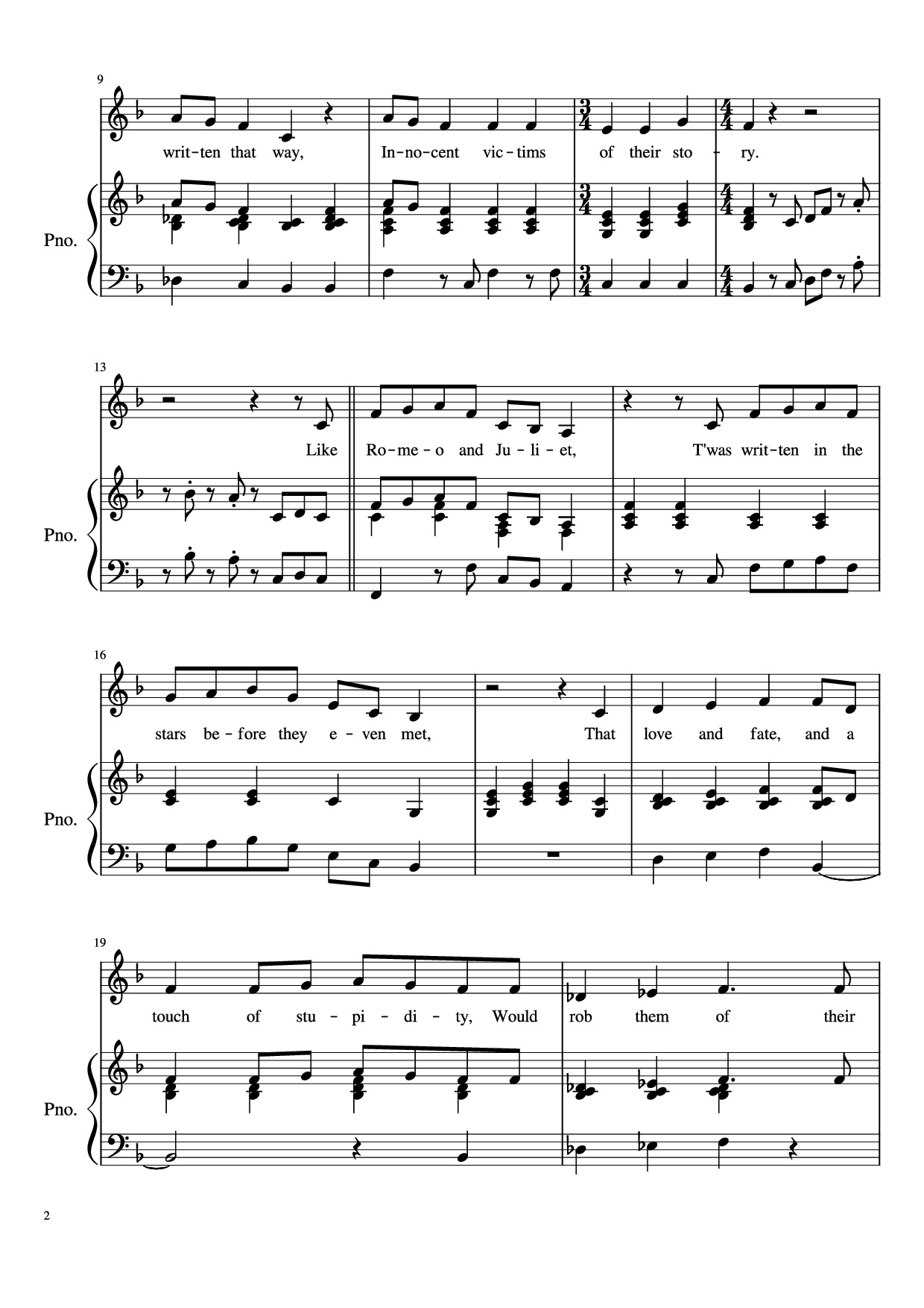 Trang 2 của Sheet nhạc PDF Piano bài hát Naughty Piano - Undefined