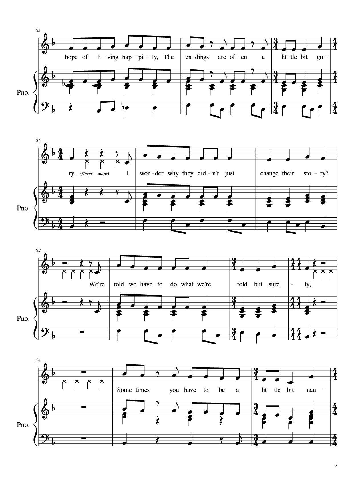 Trang 3 của Sheet nhạc PDF Piano bài hát Naughty Piano - Undefined