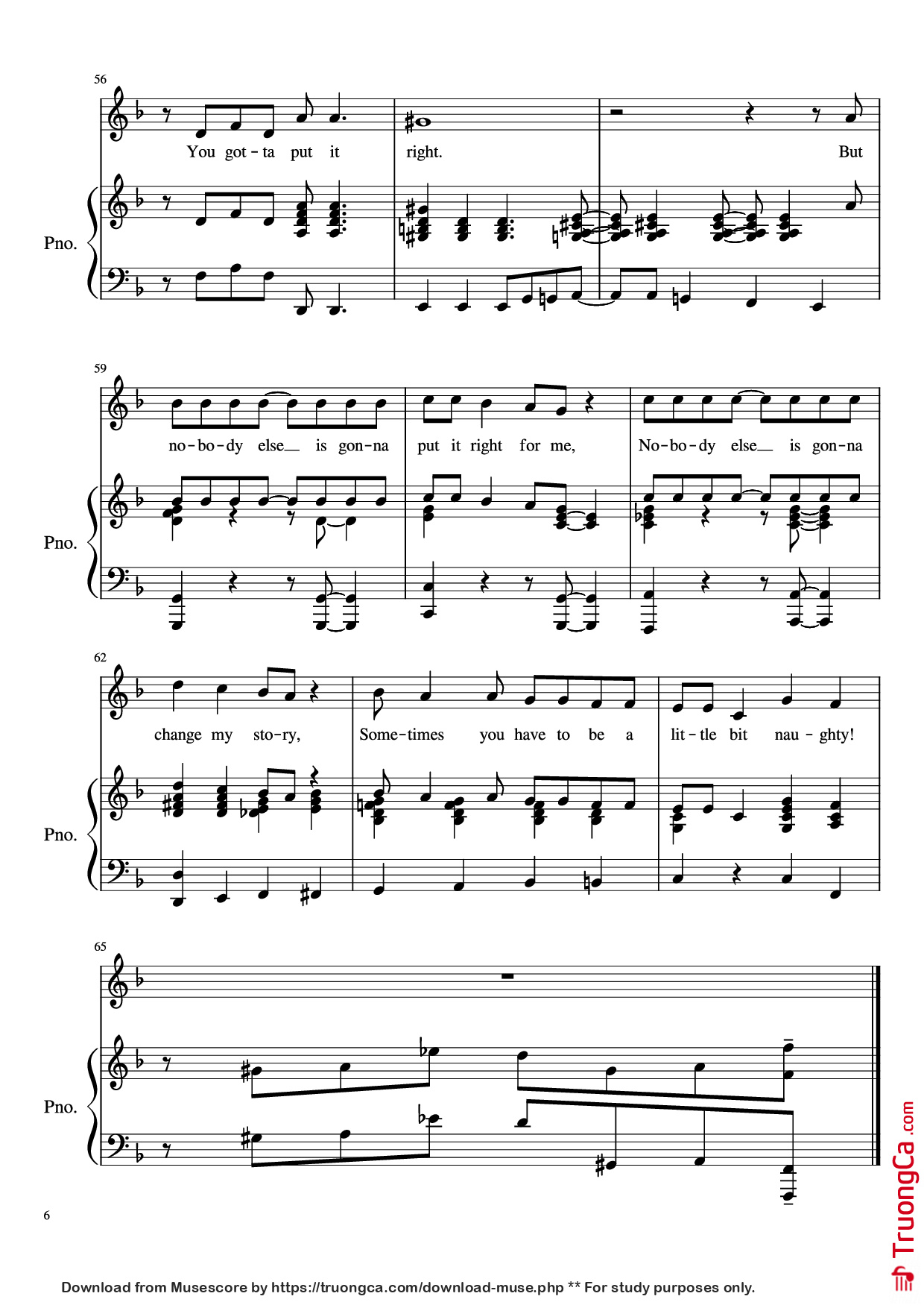 Trang 6 của Sheet nhạc PDF Piano bài hát Naughty Piano - Undefined