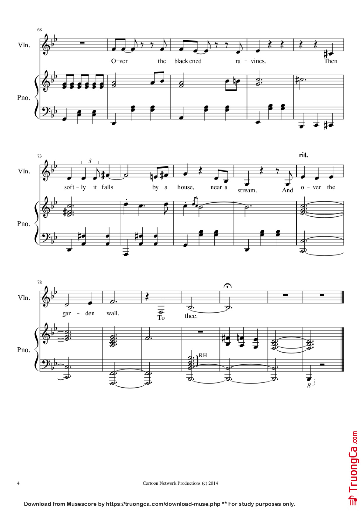 Trang 4 của Sheet nhạc PDF Piano bài hát Over The Garden Wall Frog Theme Piano - The Blasting Company Arranged by treblesnail