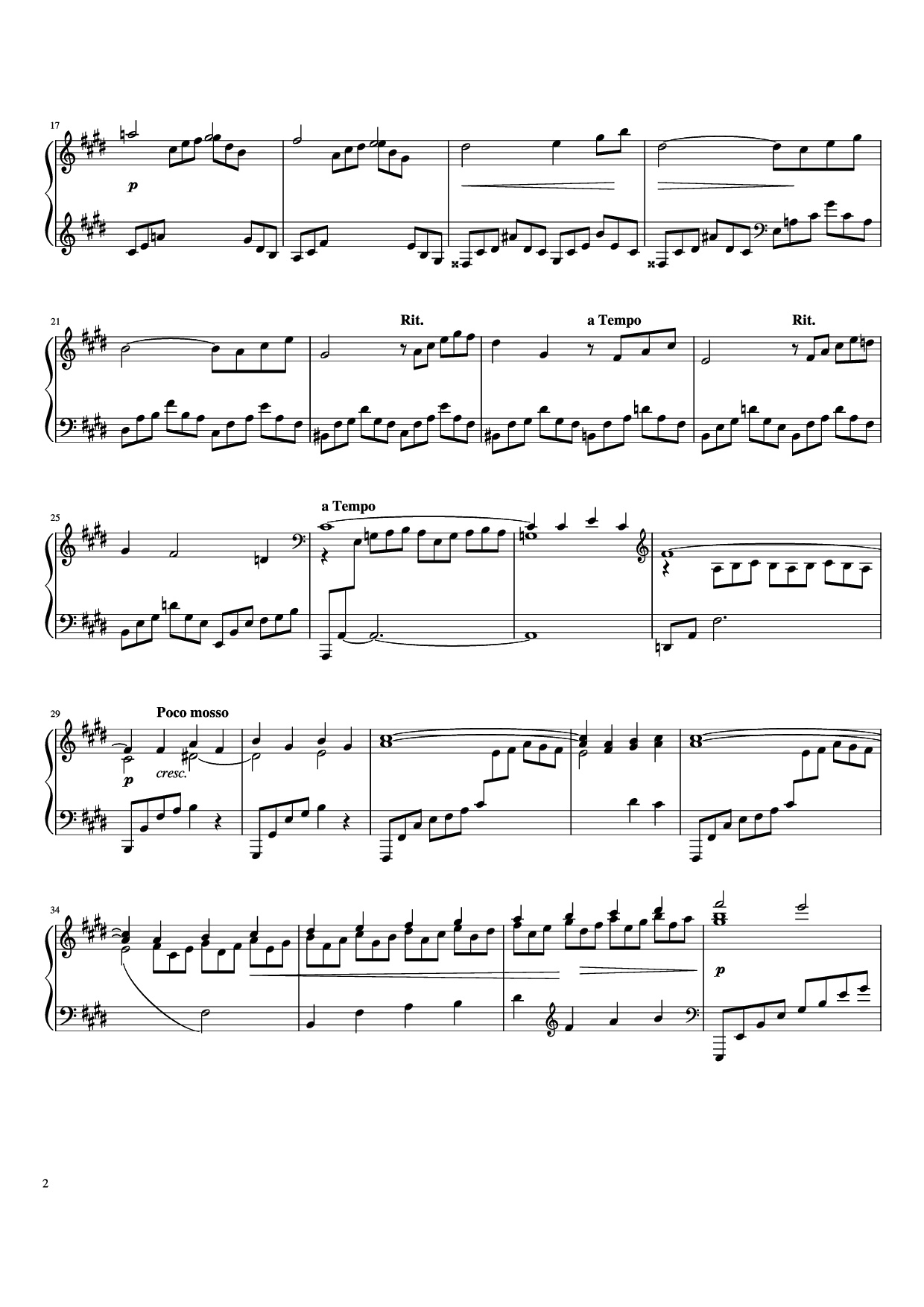 Trang 2 của Sheet nhạc PDF Piano bài hát Première Arabesque Piano - Claude Debussy