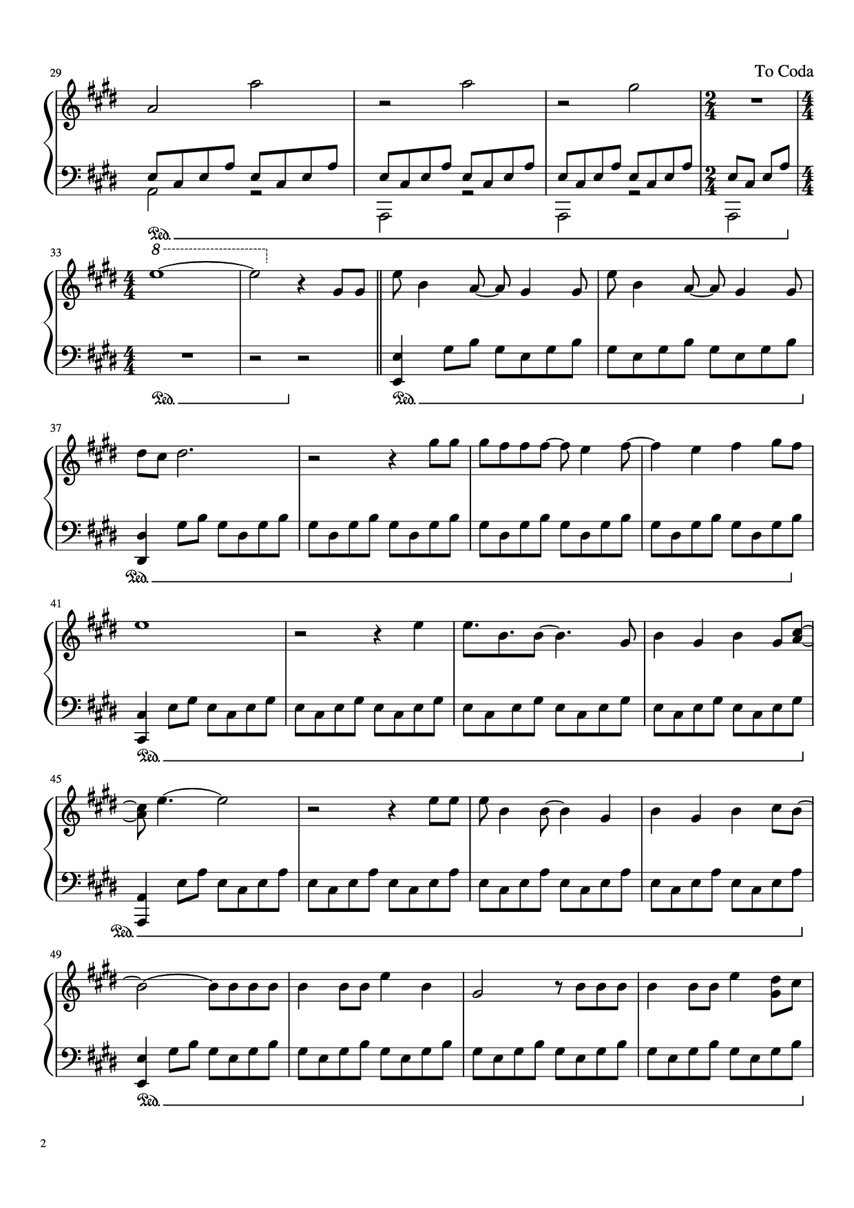 Trang 2 của Sheet nhạc PDF Piano bài hát Runaway Piano - K. West
