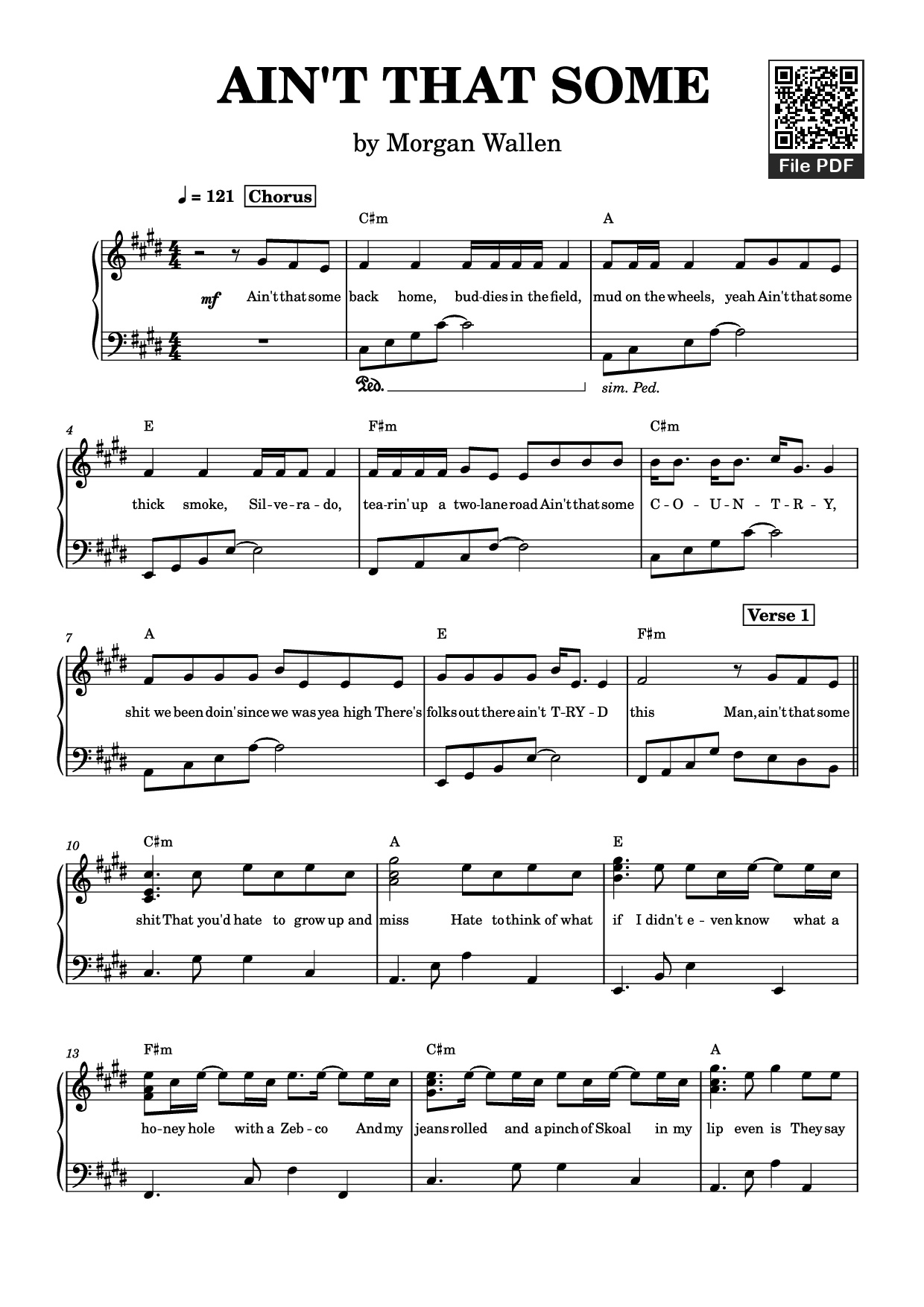 Trang 1 của Sheet nhạc PDF Piano bài hát AIN