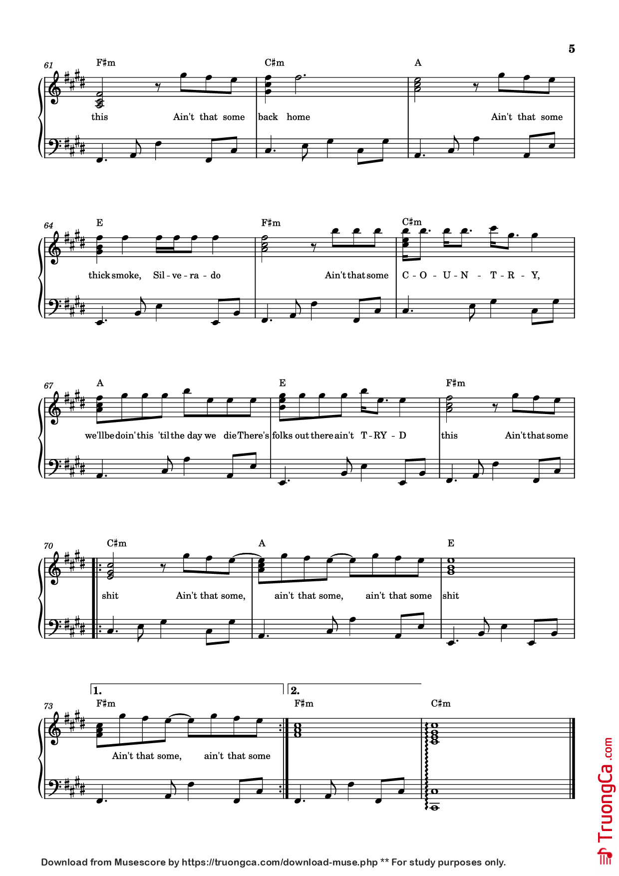 Trang 5 của Sheet nhạc PDF Piano bài hát AIN