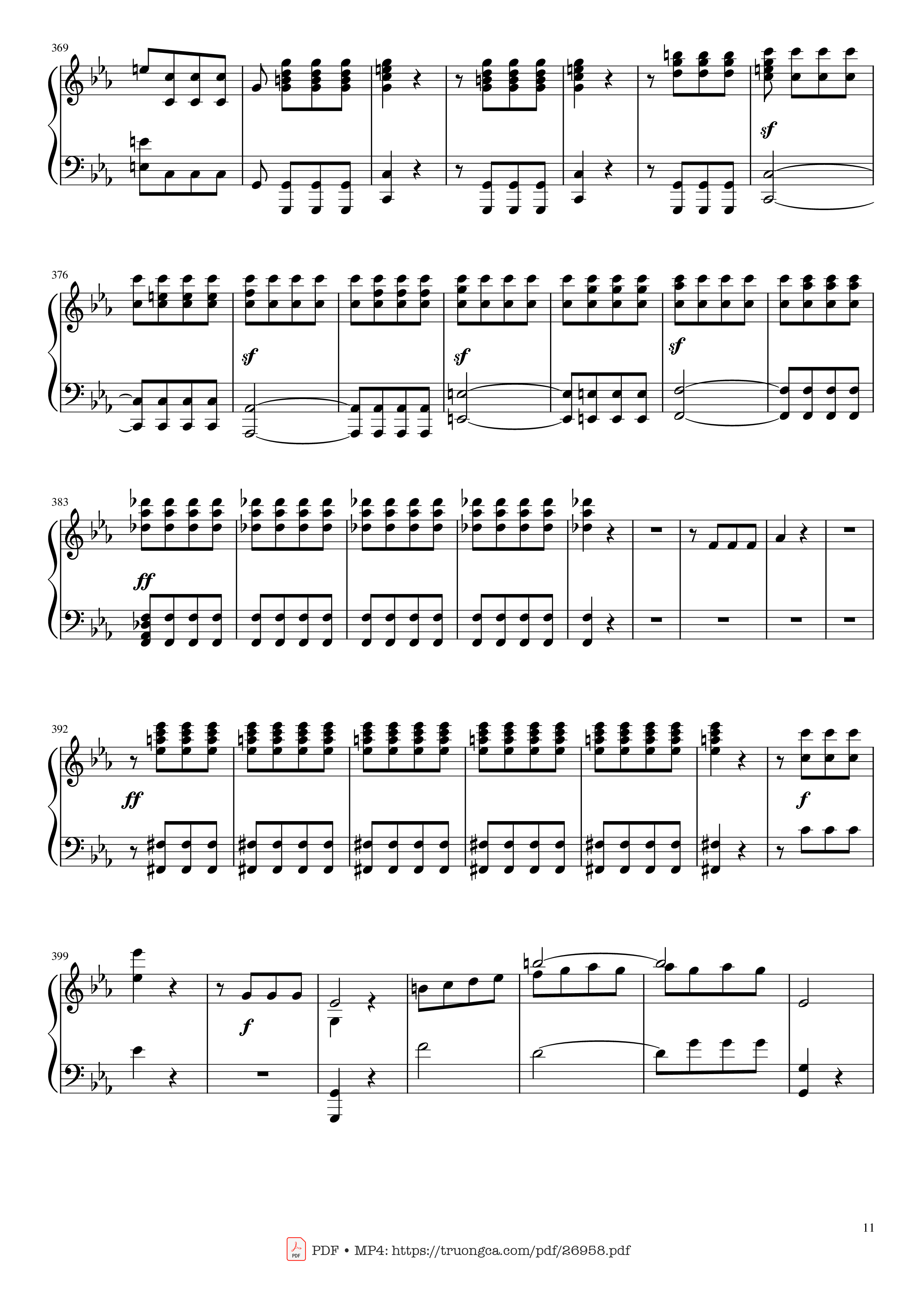 Trang 11 của Sheet nhạc PDF Piano bài hát Beethoven Symphony No. 5 Piano solo - Ludwig van Beethoven